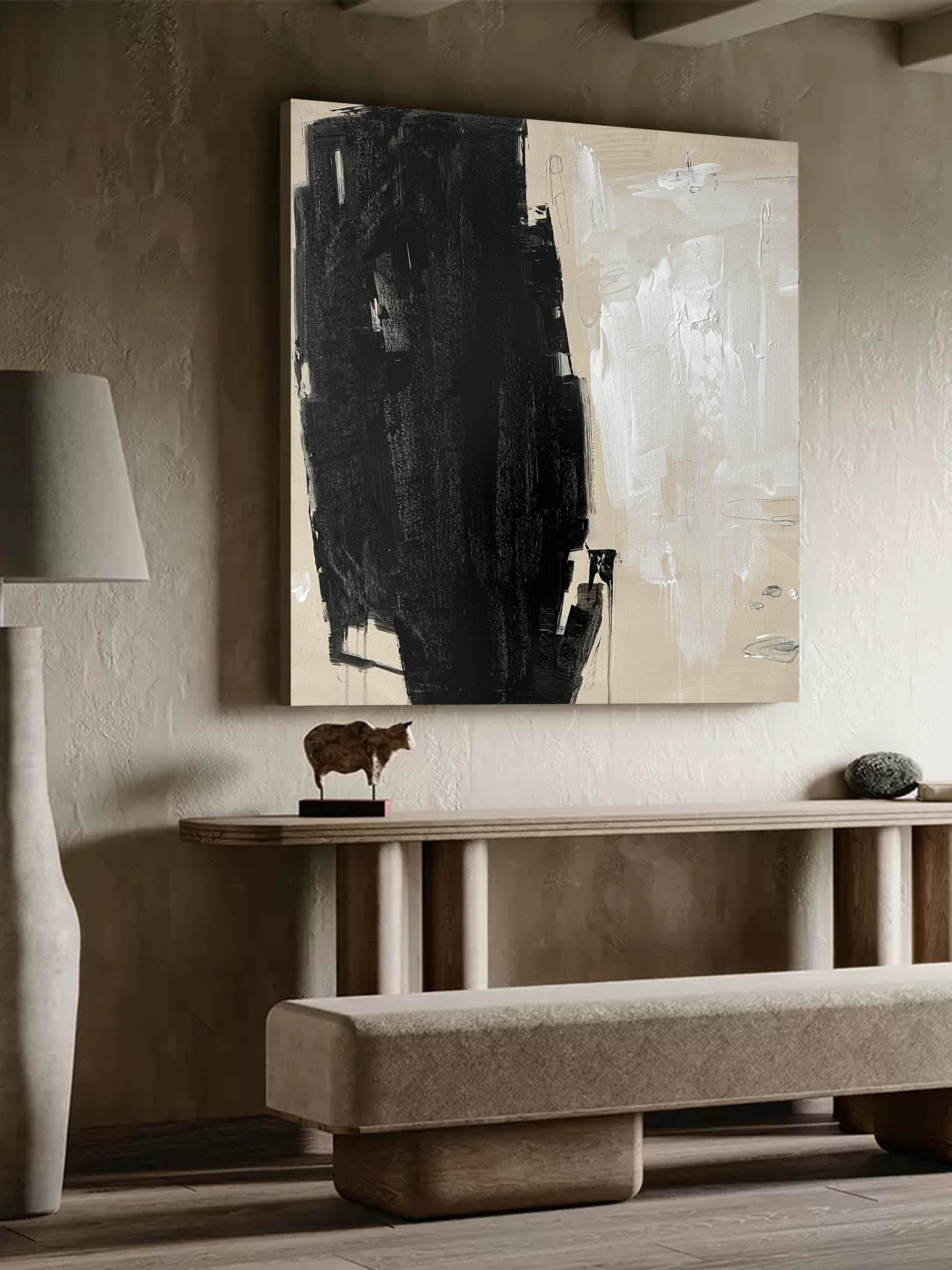 Black White Beige Modern Minimalist Canvas Art Modern Minimal