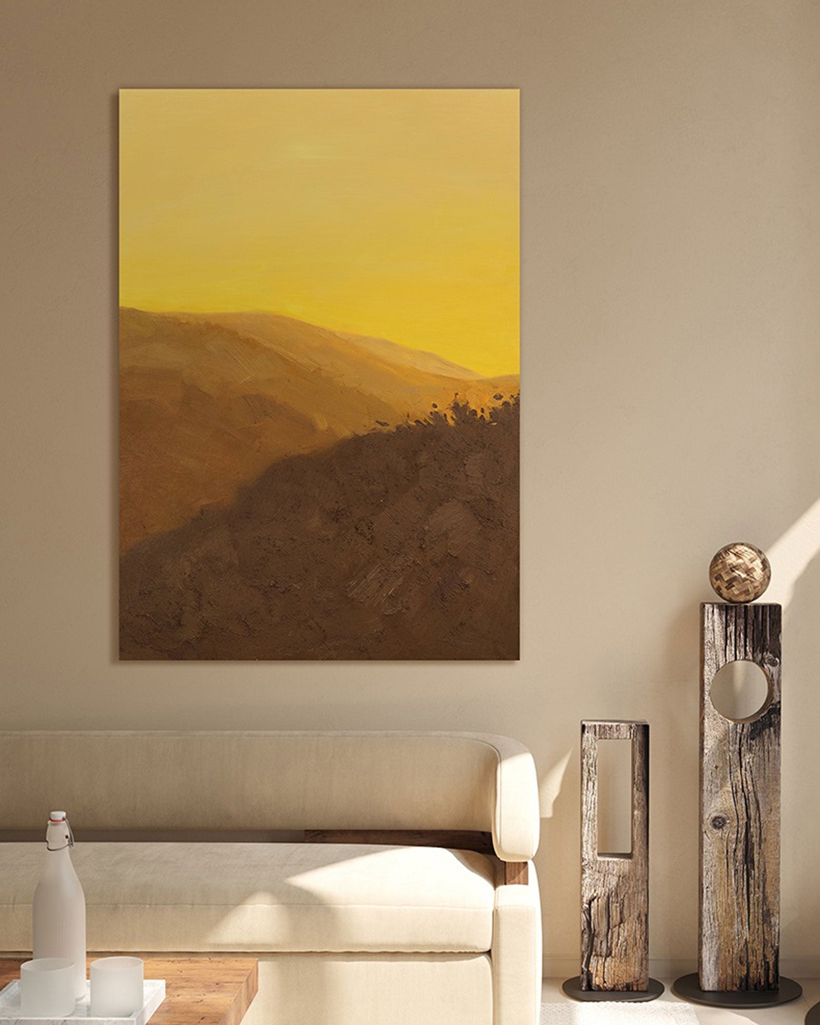 Mountain Minimalist Canvas Art Framed Modern Minimalist Abstract Landscape Painting For Living Room