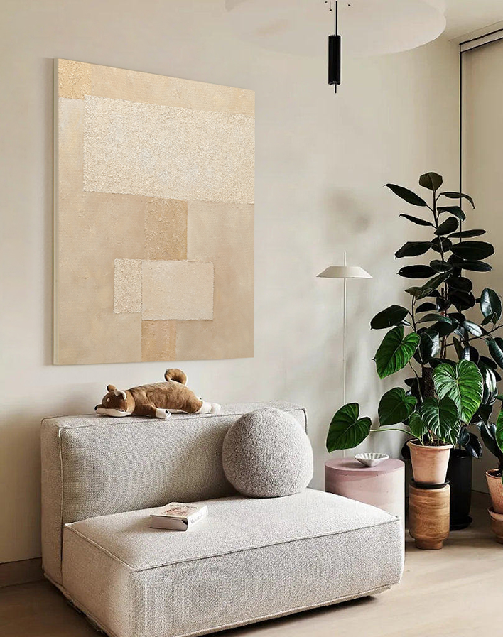 Beige Brown Wall Art Brown Geometric Wall Art Beige Brown Abstract Canvas Art