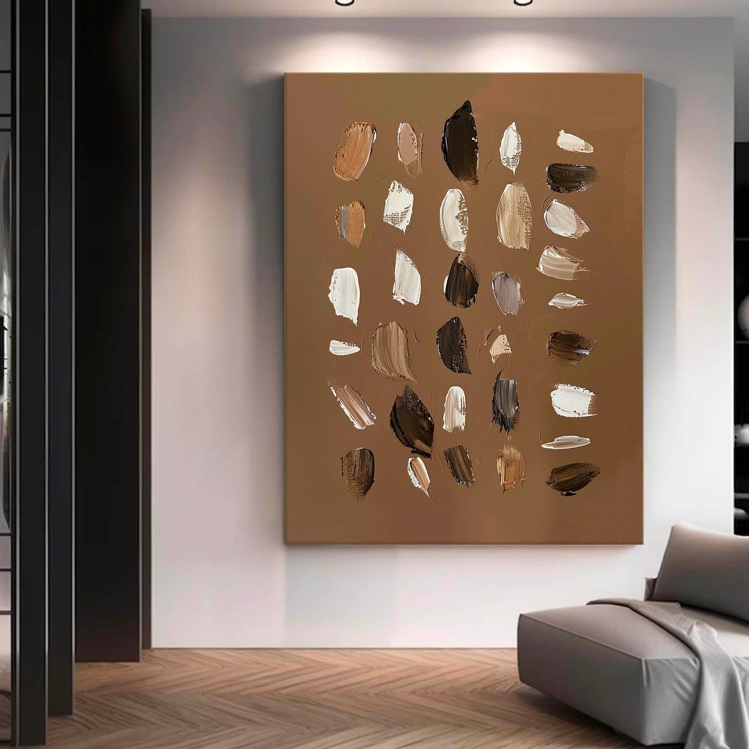 Large Abstract Brown Minimalist Wall Art Original Brown Painting Oversized Minimalist Canvas Art