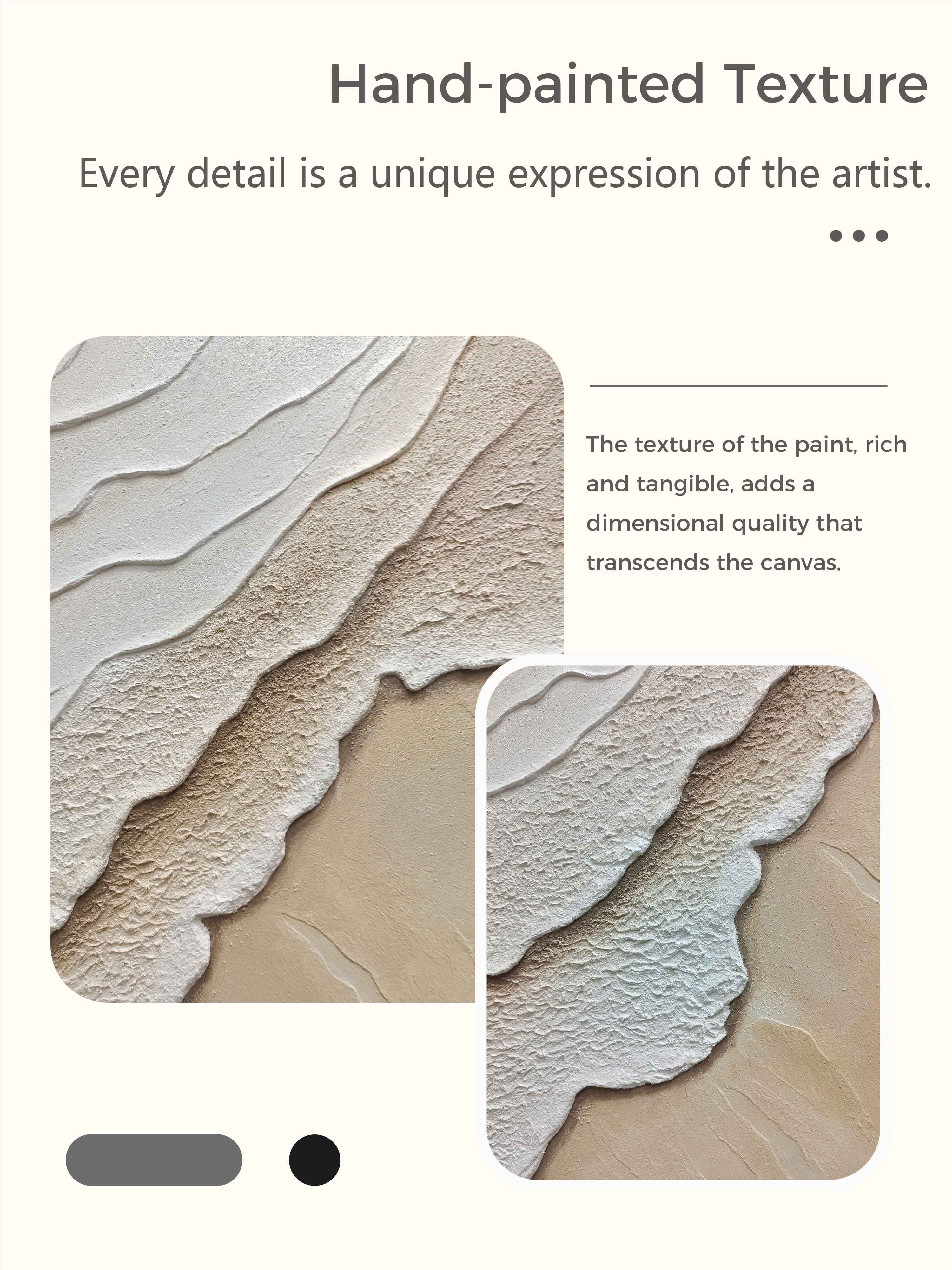 Minimalist 3d Ocean Wall Art Beige & White Ocean Waves Abstract Wall Art  Beige Abstract Painting