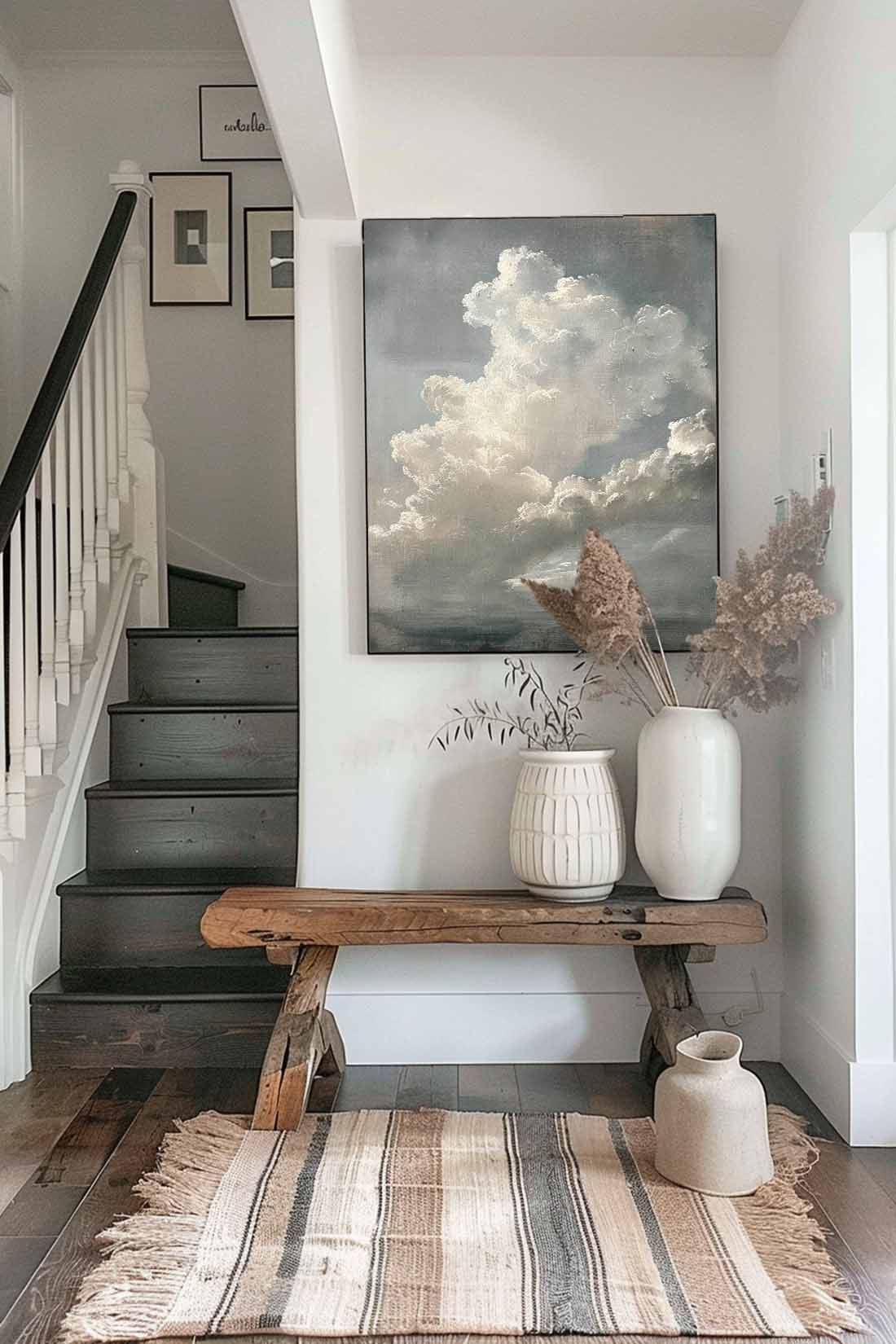 Vintage Cloud Painting Original Cloud Painting White Cloud Abstract Painting Cloudy Sky Oil Painting