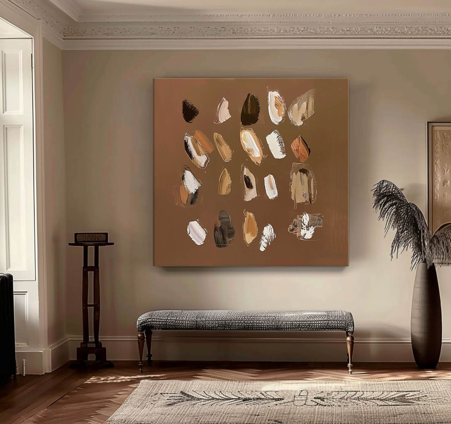 Large Brown Minimalist Wall Art 3d Texture Wall Art Brown Abstract Wall Art Wabi-Sabi Wall Art