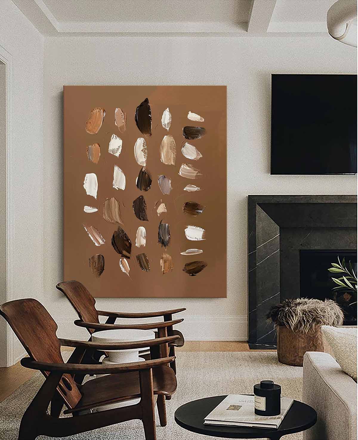 Large Abstract Brown Minimalist Wall Art Original Brown Painting Oversized Minimalist Canvas Art