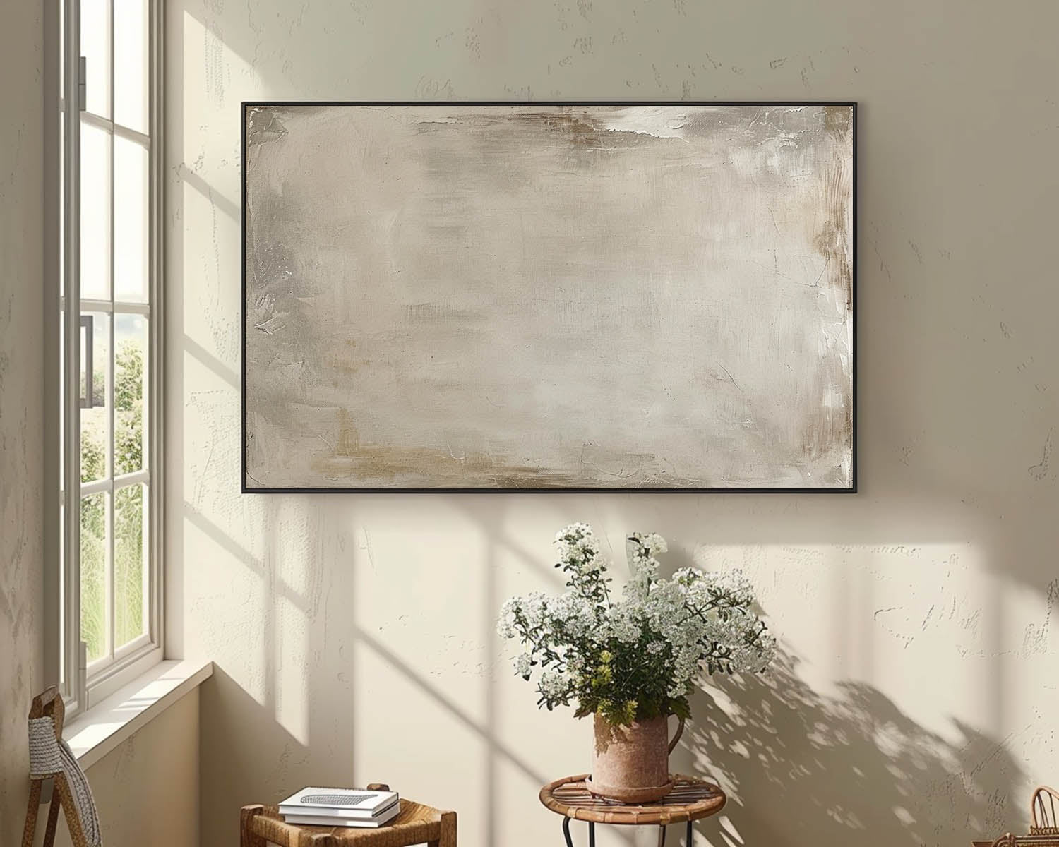 Vintage Beige Canvas Wall Art Vintage Abstract Beige Painting Beige Abstract Painting On Canvas