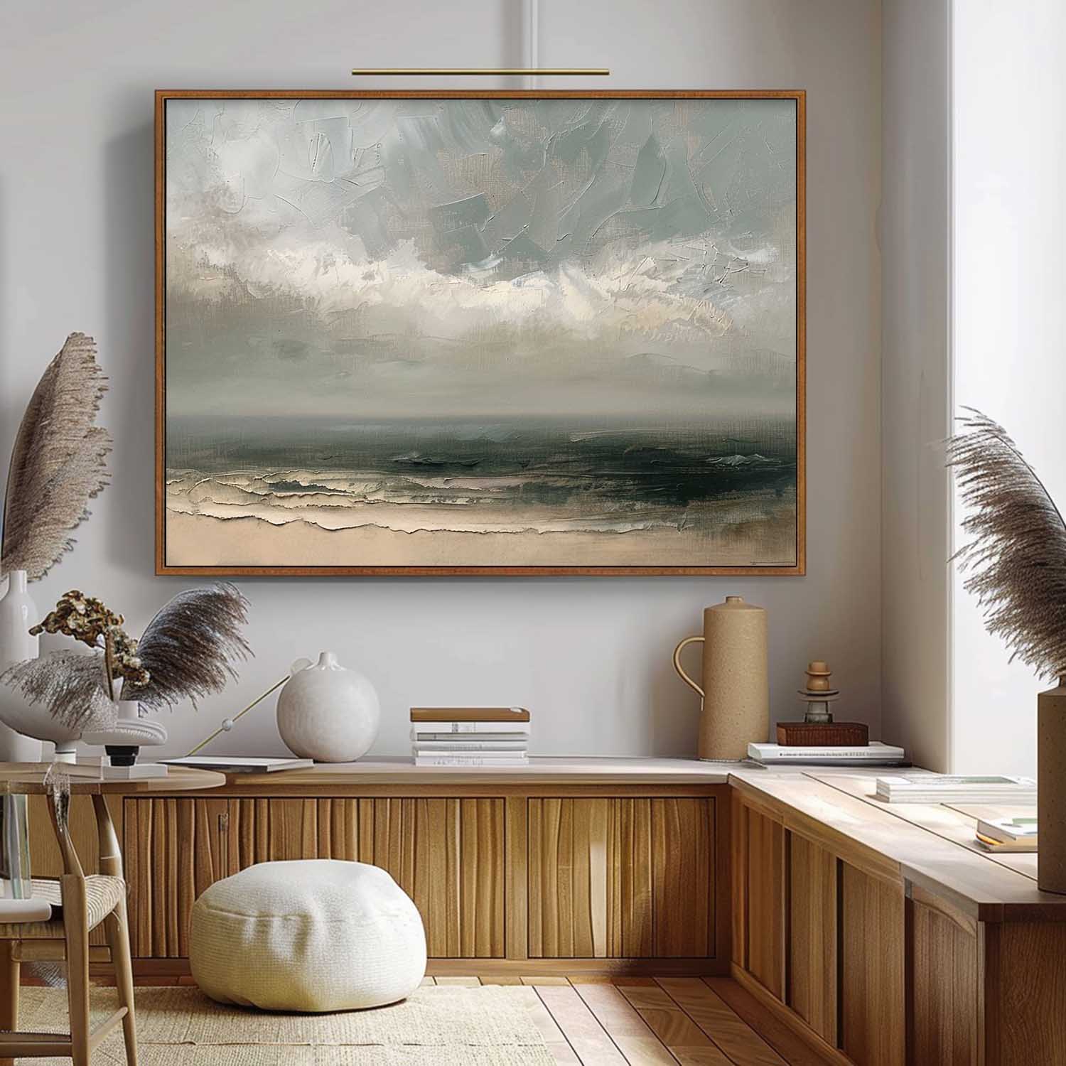 Vintage Seascape Oil Painting Vintage Moody Landscape Painting Vintage Moody Dark sea Painting