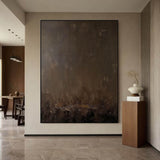 Minimalist Brown Abstract Painting On Canvas Brown Bohemian Painting Brown Textured Art