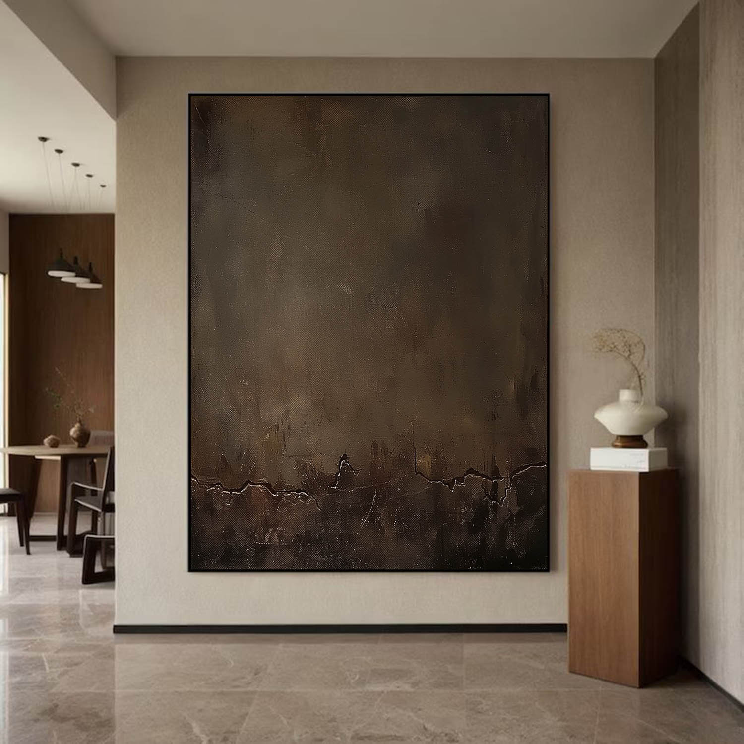 Large Brown Minimalist Abstract Painting Brown Original Abstract Painting Modern Brown Abstract Painting