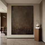 Large Brown Minimalist Abstract Painting Brown Original Abstract Painting Modern Brown Abstract Painting