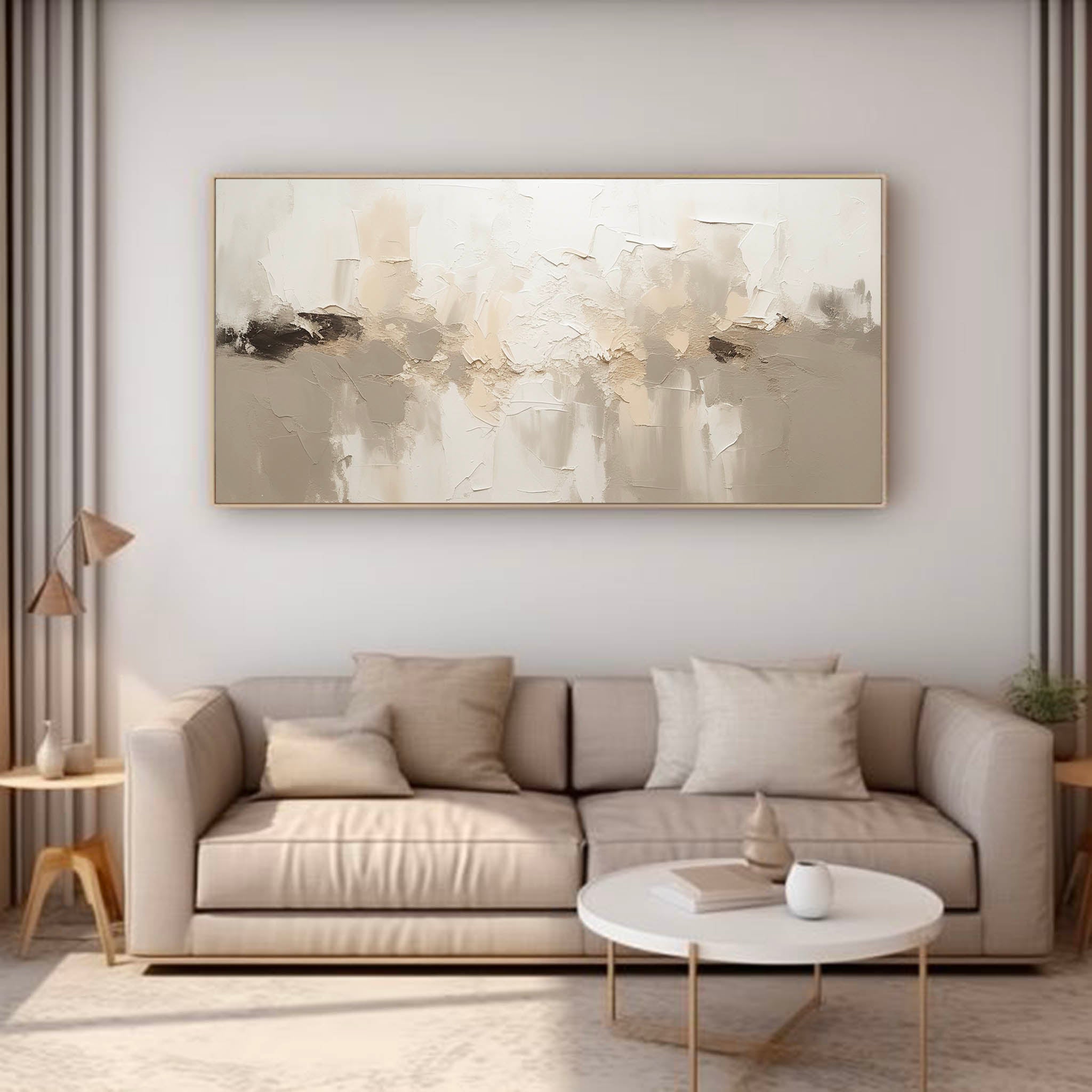 Large Beige Neutral Wall Art Minimalist Beige Abstract Art Original Textured Painting