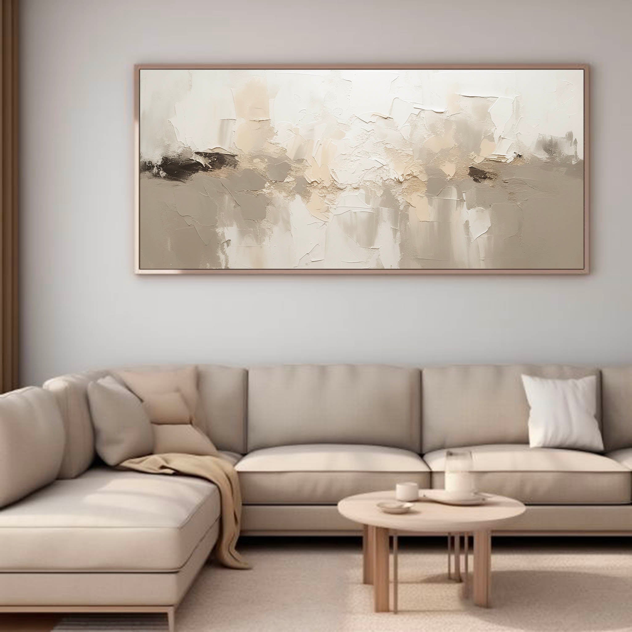 Large Beige Neutral Wall Art Minimalist Beige Abstract Art Original Textured Painting