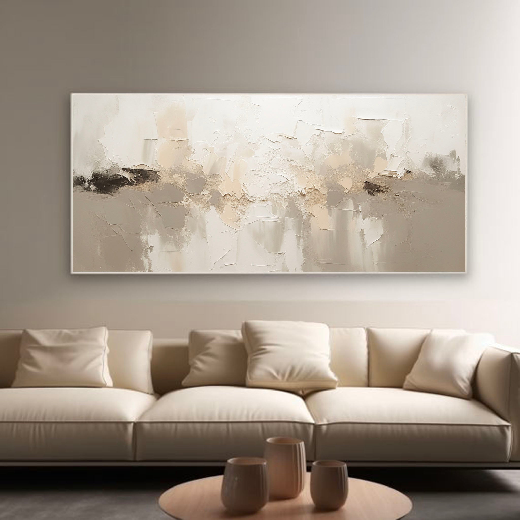 Large Beige Neutral Wall Art Minimalist Beige Abstract Art Original Textured Painting