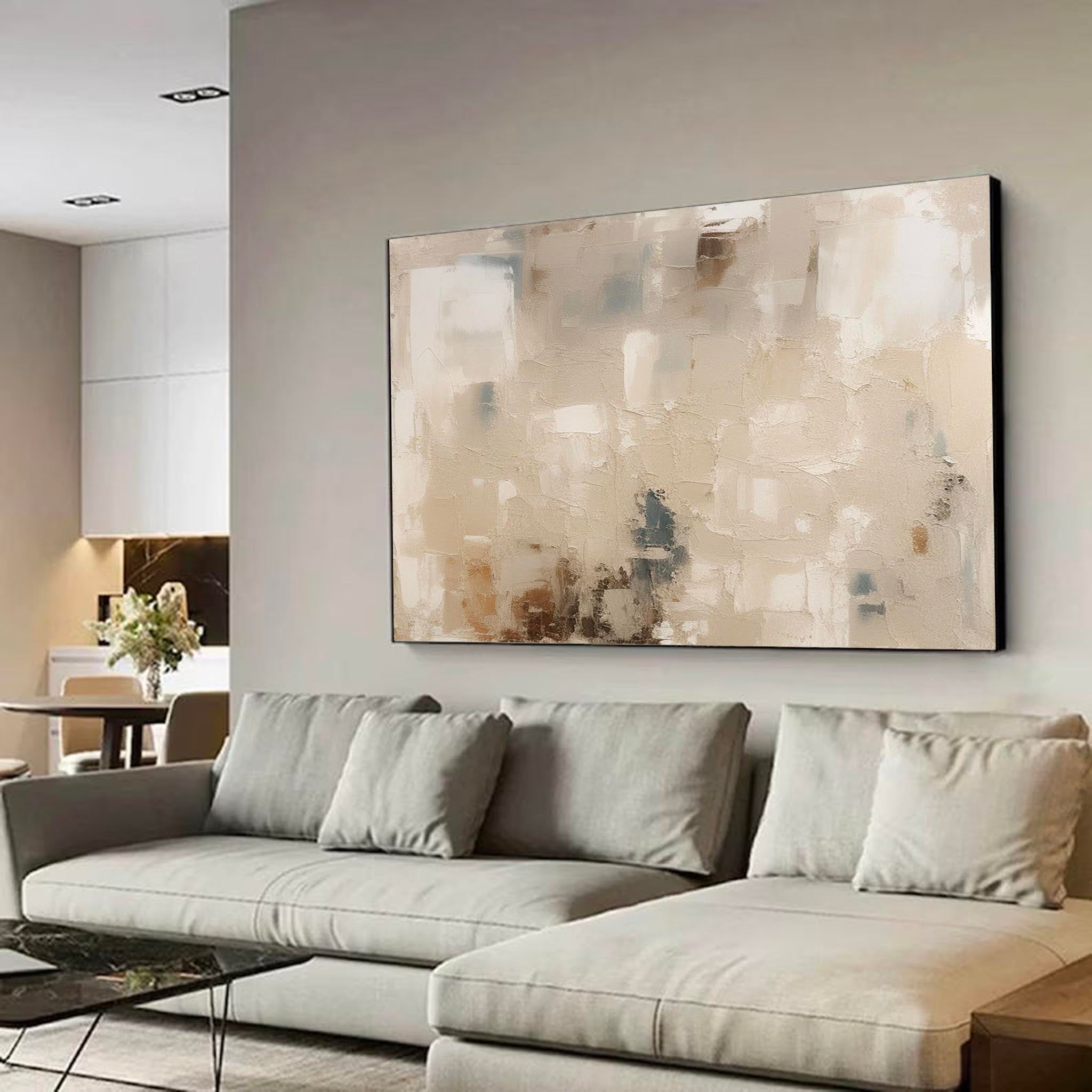 Minimalist Beige Canvas Art Large Minimalist Beige Canvas Painting ...