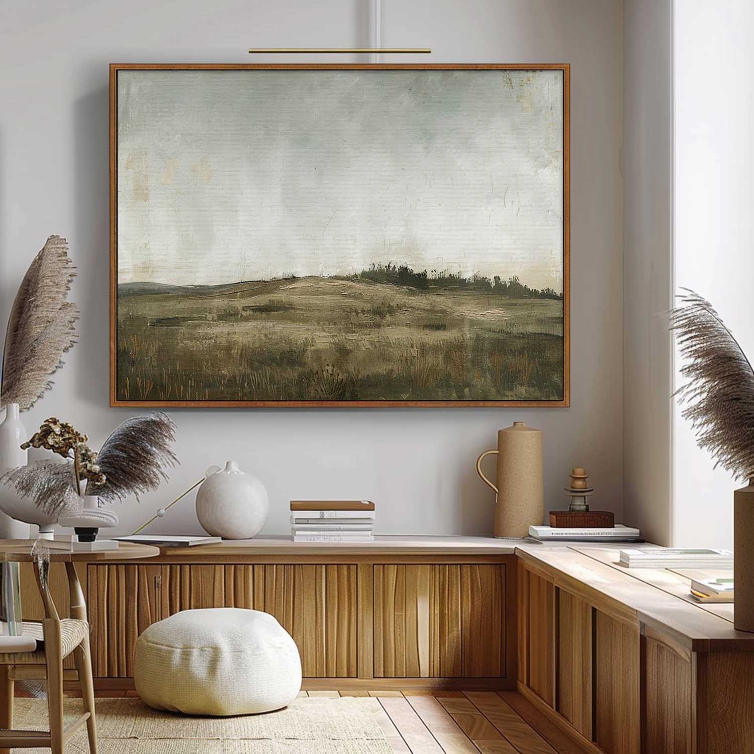 Vintage Hillside Landscape Oil Painting Vintage Landscape Canvas Wall Art Nature Scenery Wilderness Paintings