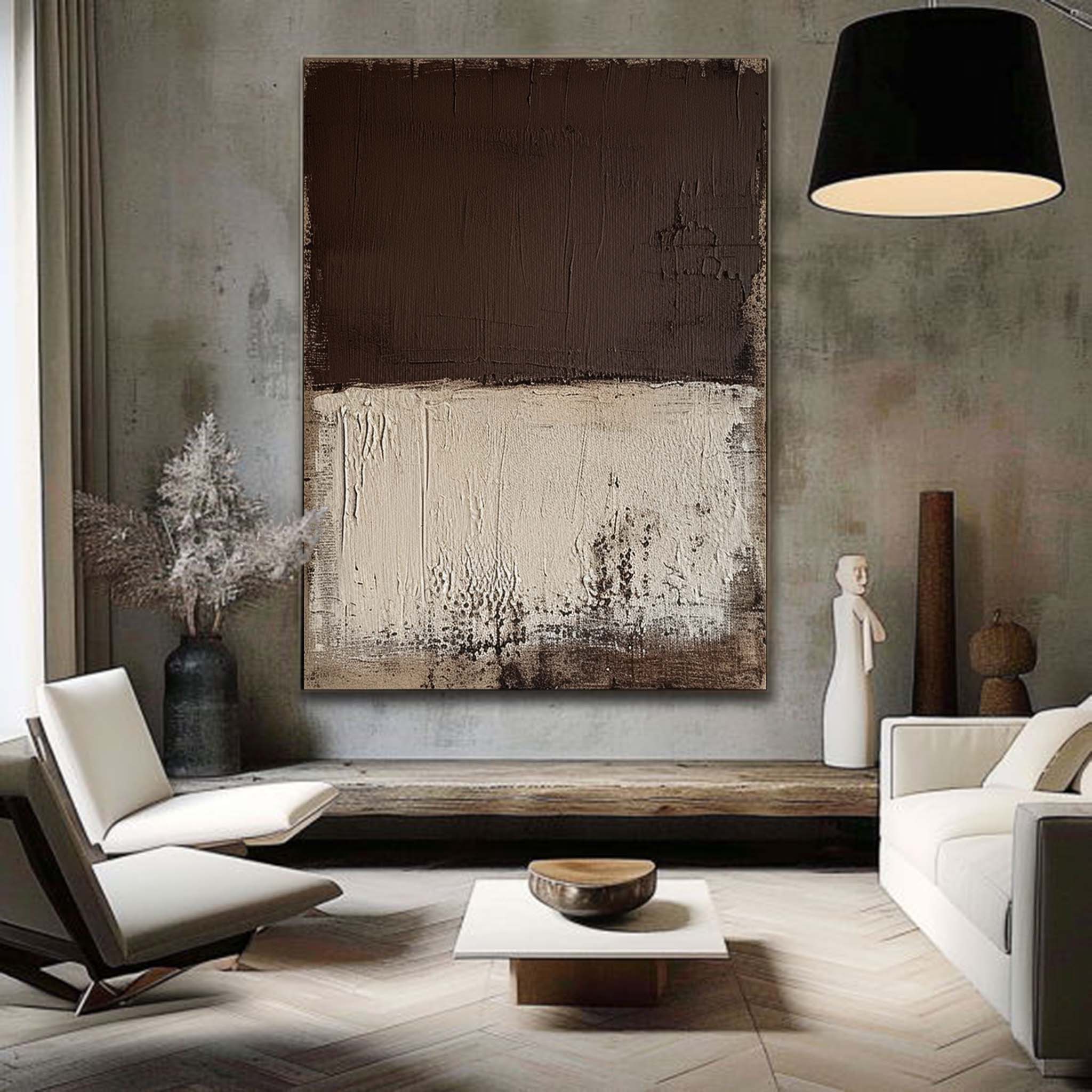 Large Brown And Beige Minimalist Abstract Painting Large Beige Textured Wall Art Beige Neutral Painting