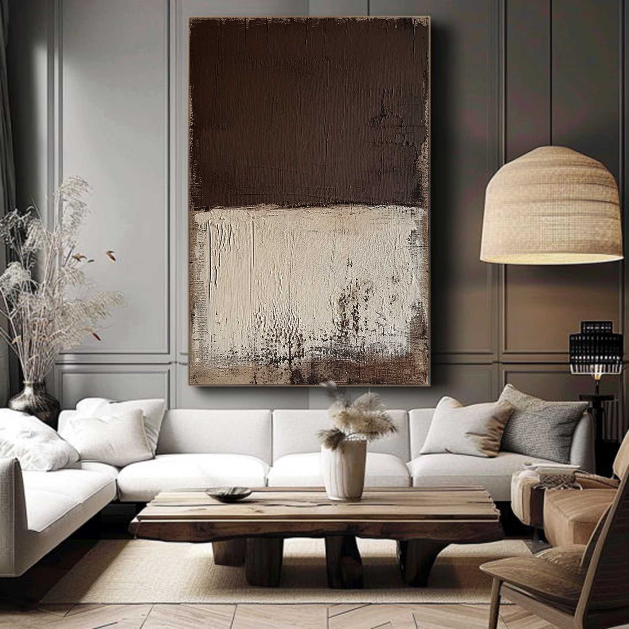 Large Brown And Beige Minimalist Abstract Painting Large Beige Textured Wall Art Beige Neutral Painting