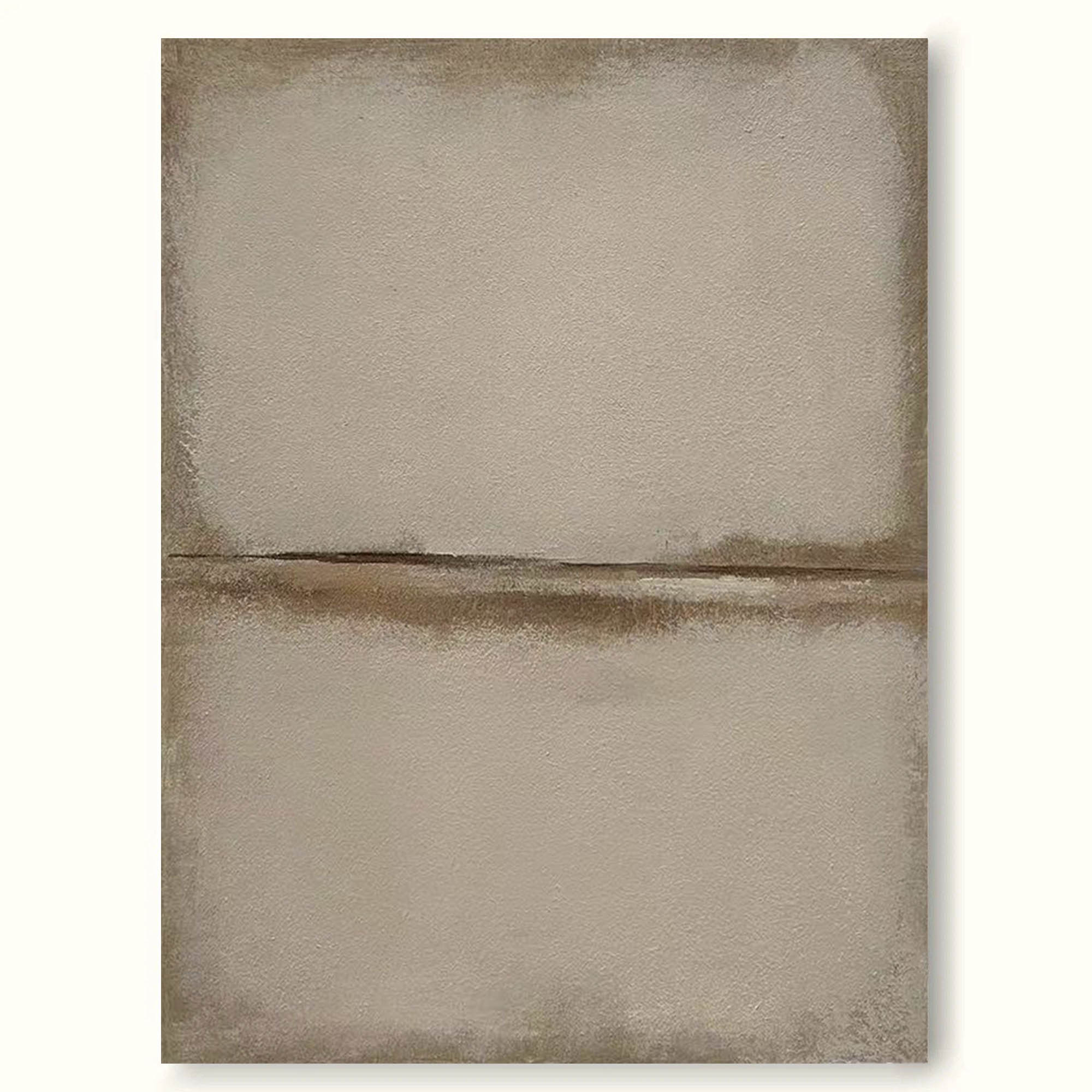 Large Beige Minimalist Painting Beige Wabi-Sabi Painting Beige Abstract Canvas Wall Art