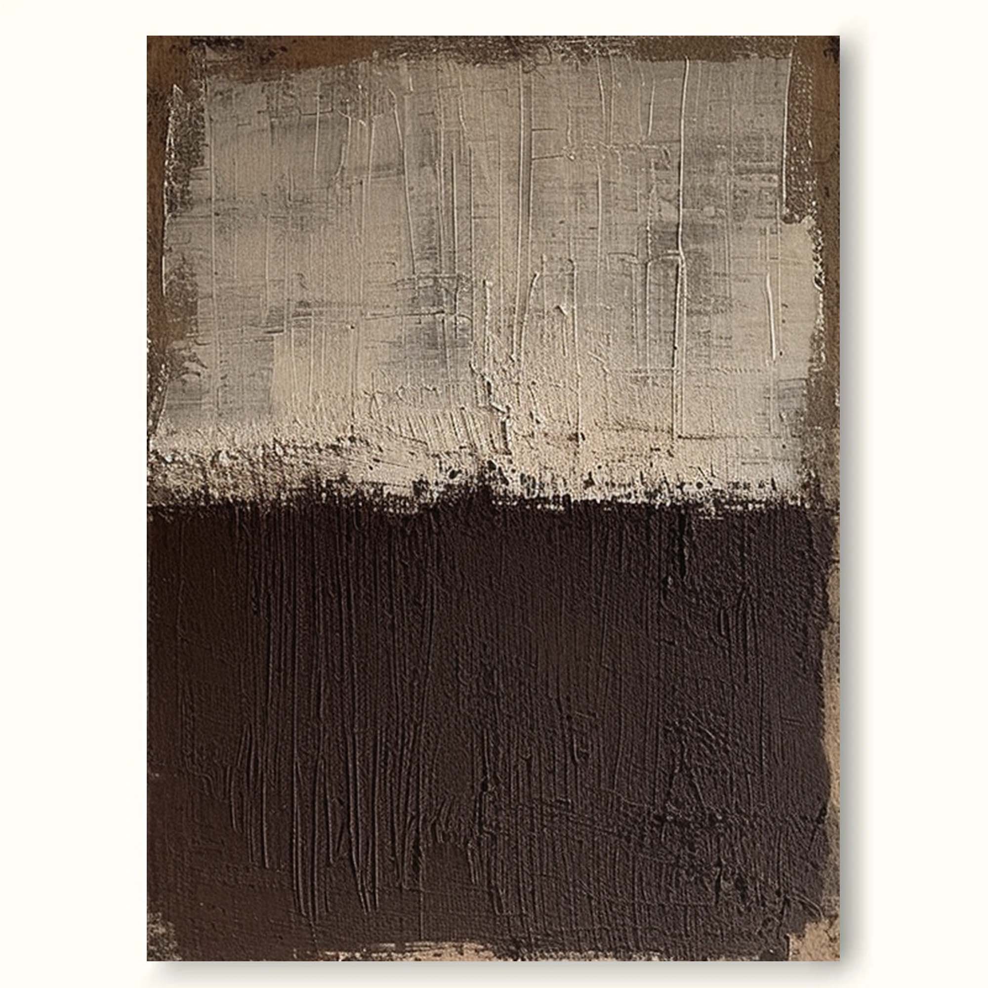 Brown Minimalist Wall Art Painting Brown Texture Wall Art Beige Abstract Wall Art