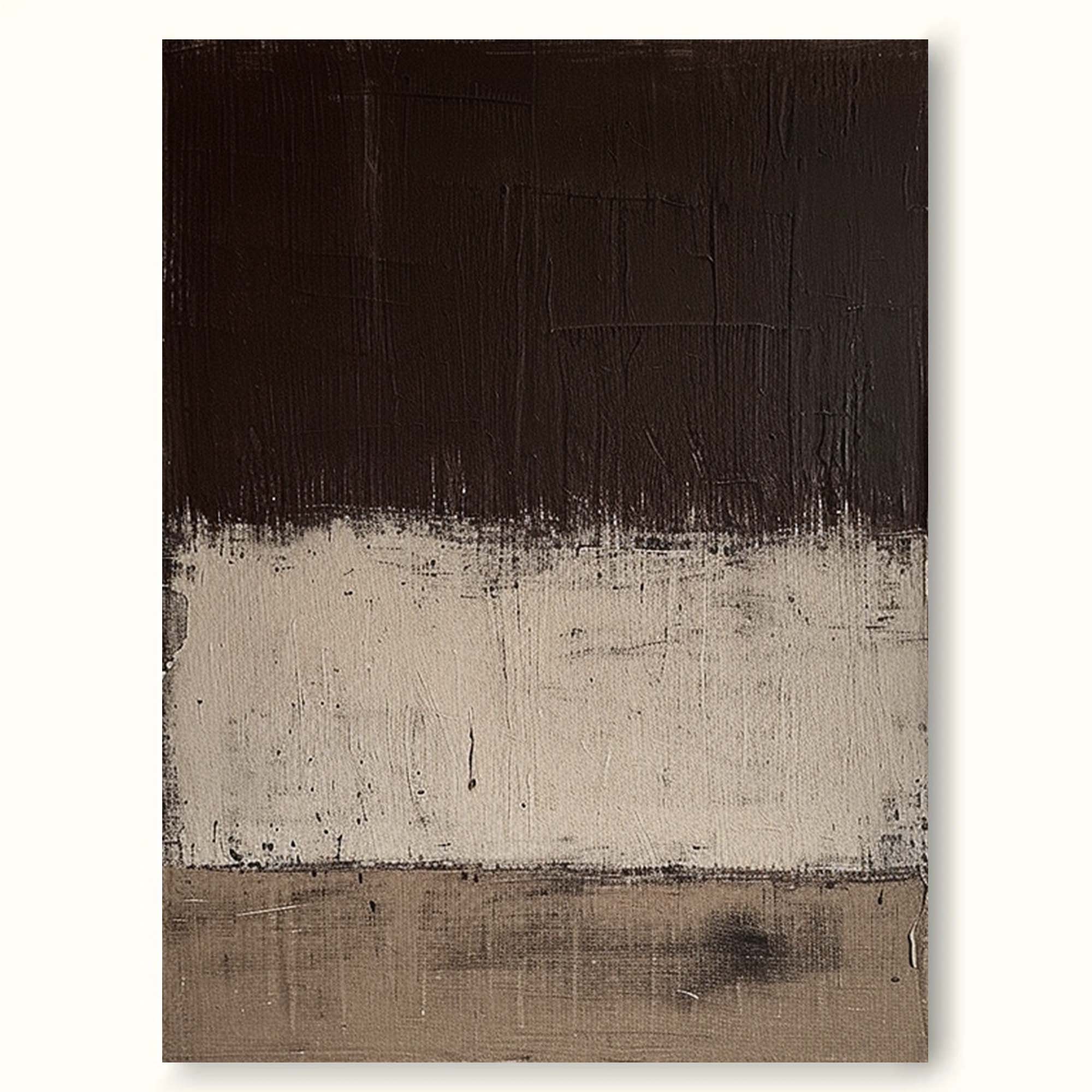 Dark brown and Beige Minimalist Painting Beige and Brown Abstract Painting Brown Wall Painting