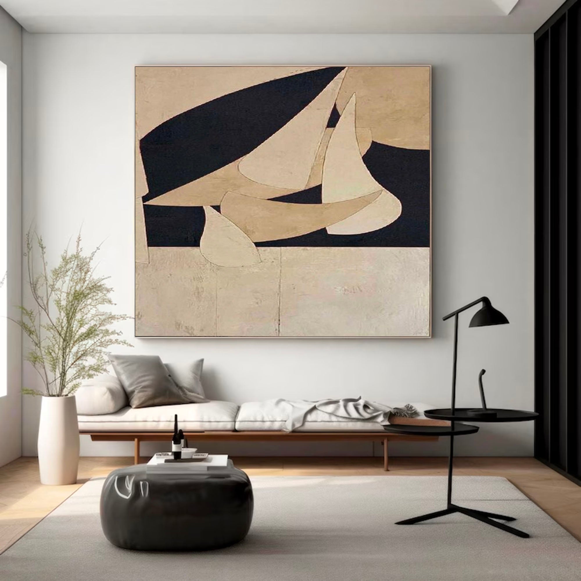 Original Brown Black Wabi Sabi Wall Art Brown Minimalist Abstract Painting