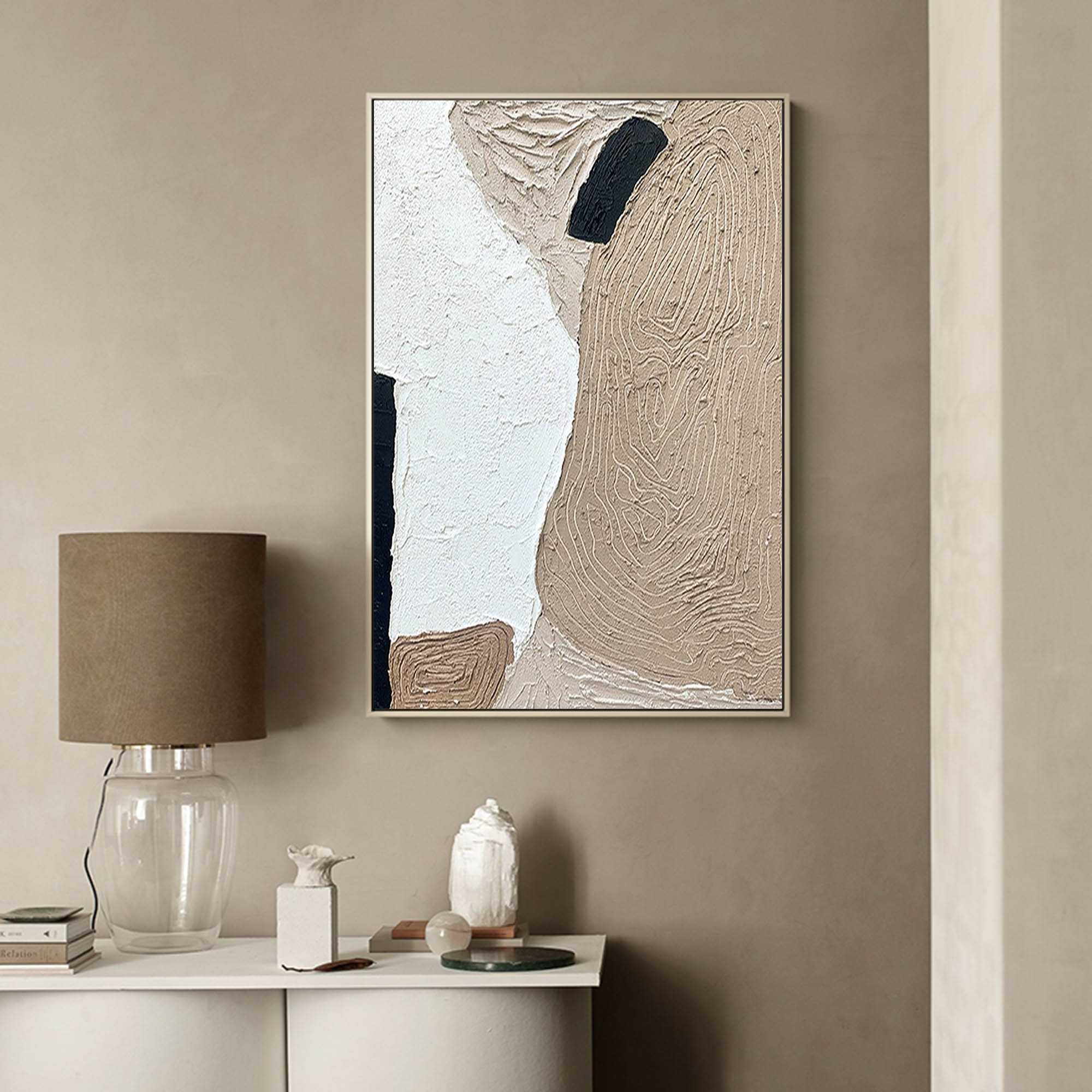 Large Beige Textured Art Minimalist Abstract Art Modernist Abstract Painting