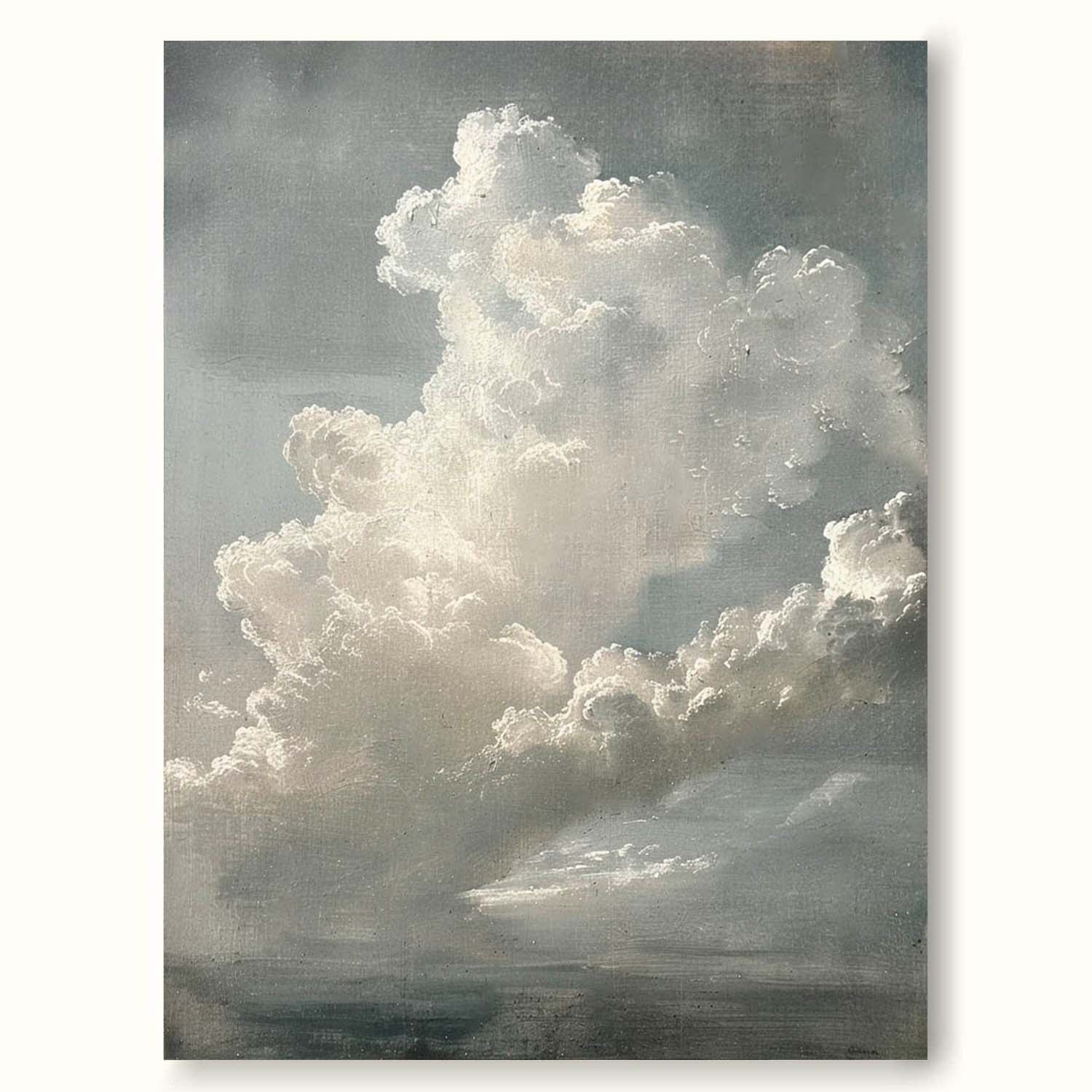 Vintage Cloud Painting Original Cloud Painting White Cloud Abstract Painting Cloudy Sky Oil Painting