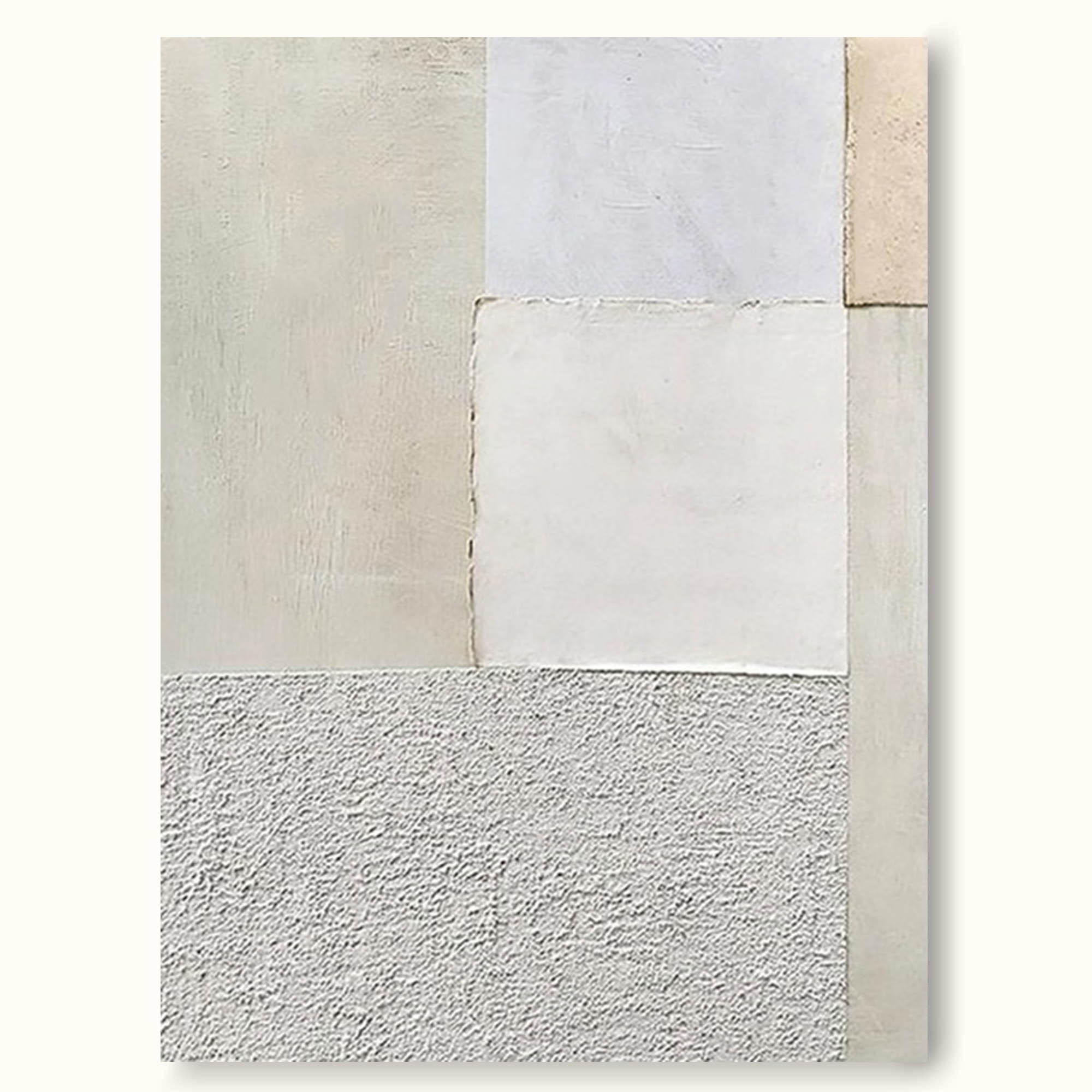 Pure White Textured Wall Art Pure Beige Canvas Art White 3d Textured Painting For Living Room