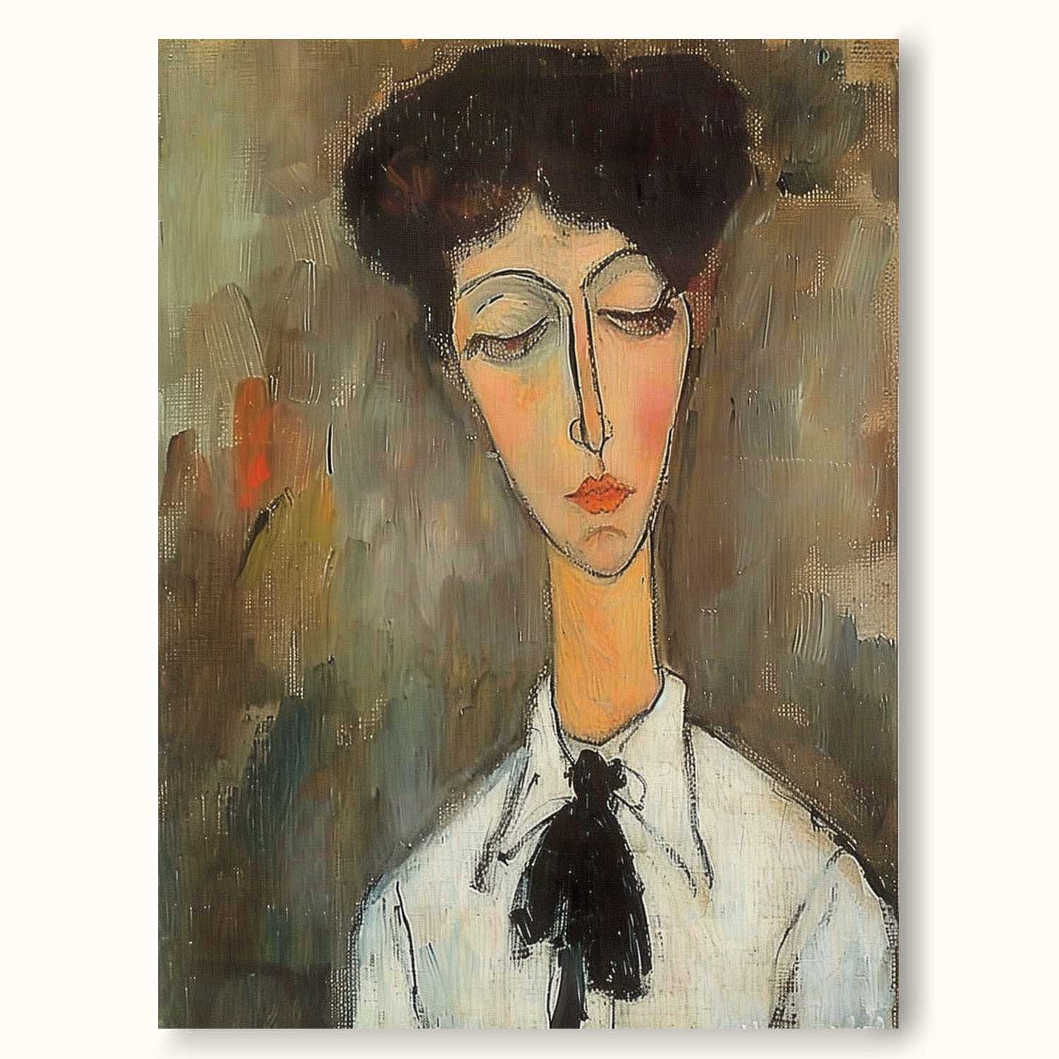 Vintage Women Portrait Oil Painting Woman Wall Art Original Women Abstract Wall Art Large Vintage Wall Art