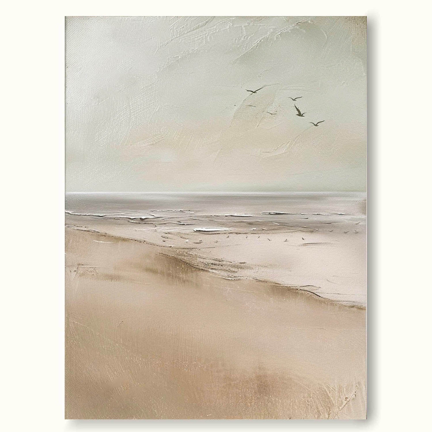 Vintage Coastal Beach Wall Art Coastal Seascape Painting  Vintage Summer Beach Wall Art