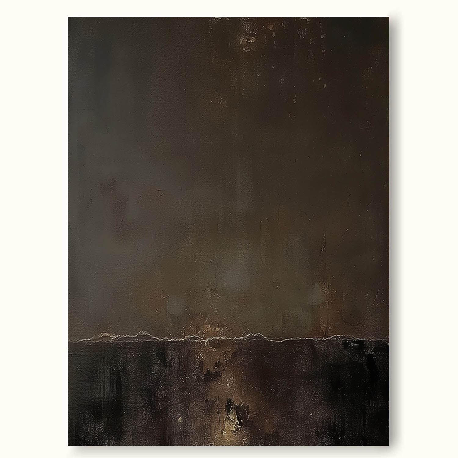 Brown Wabi Sabi Minimalist Wall Art Brown Modern Minimalist Canvas Painting Large Wabi-Sabi Abstract Painting