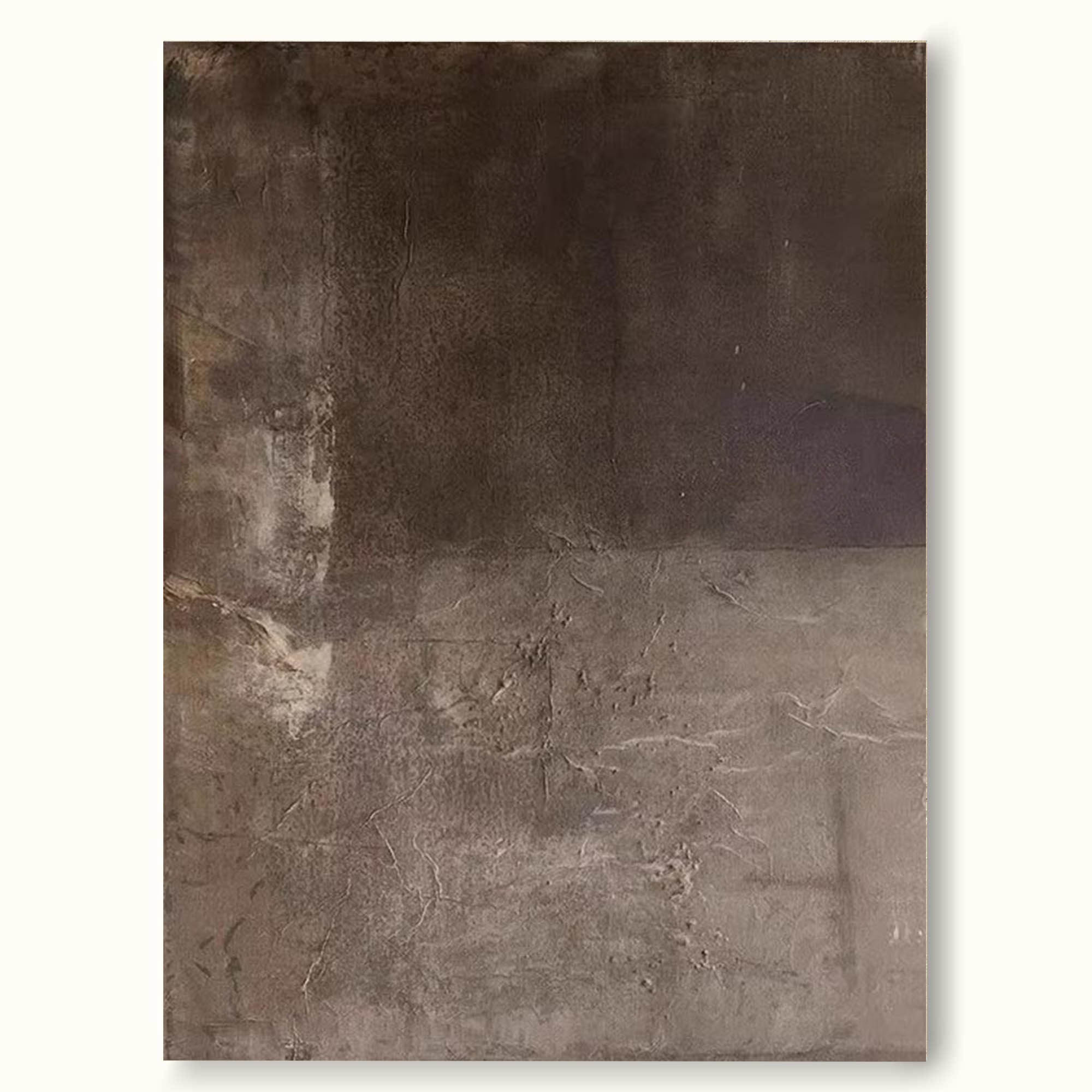 Brown Abstract Wall Art Minimalist Brown And Grey Textured Painting Wabi Sabi Wall Art