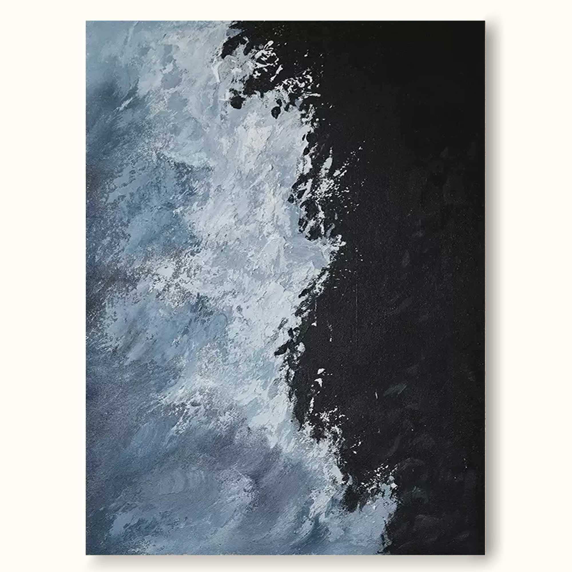 Texture Beach And Ocean Minimalist Canvas Painting Acrylic Framed For Living Room