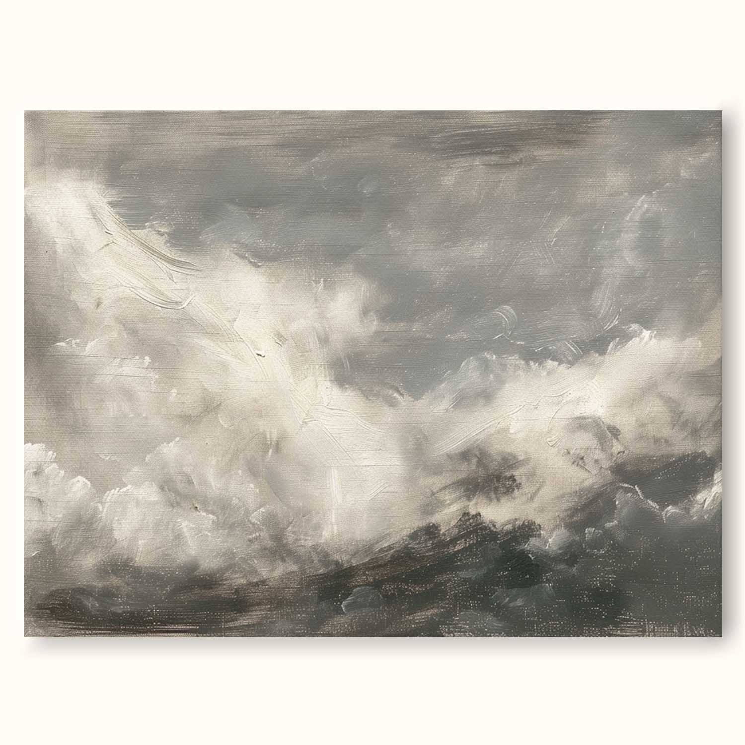 Vintage Seascape Wall Art Vintage Moody Abstract Landscape Painting Retro Seascape Oil Painting