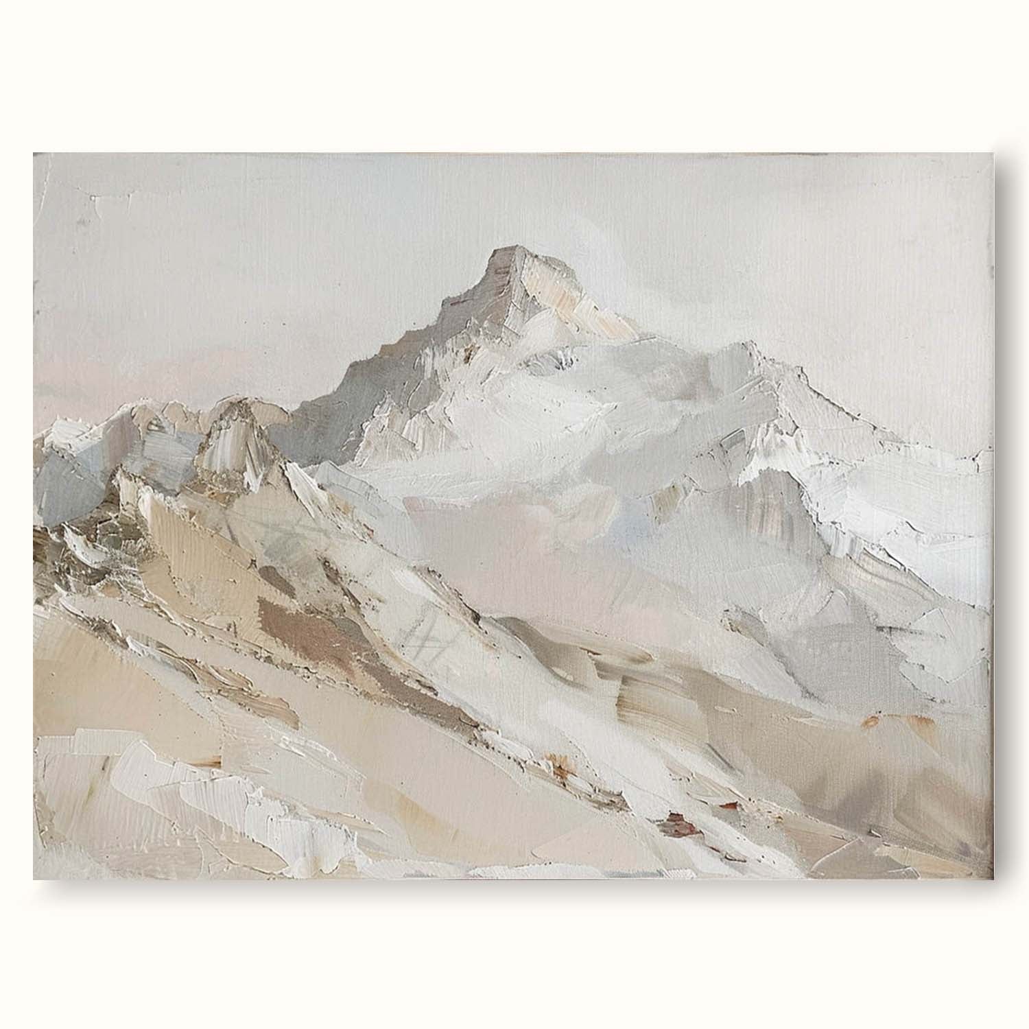 Retro Mountain Art Hand-Painted Textured Mountain Landscape Original Textured Mountain Art On Canvas