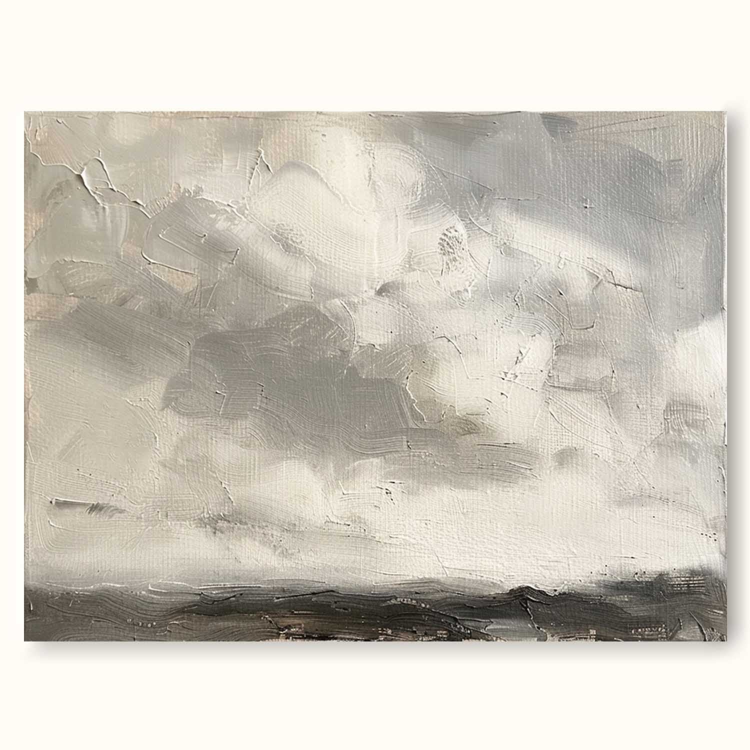 Vintage Cloud Landscape Painting Large Cloudy Sky Painting Vintage Landscape Oil Painting Cloudy Painting