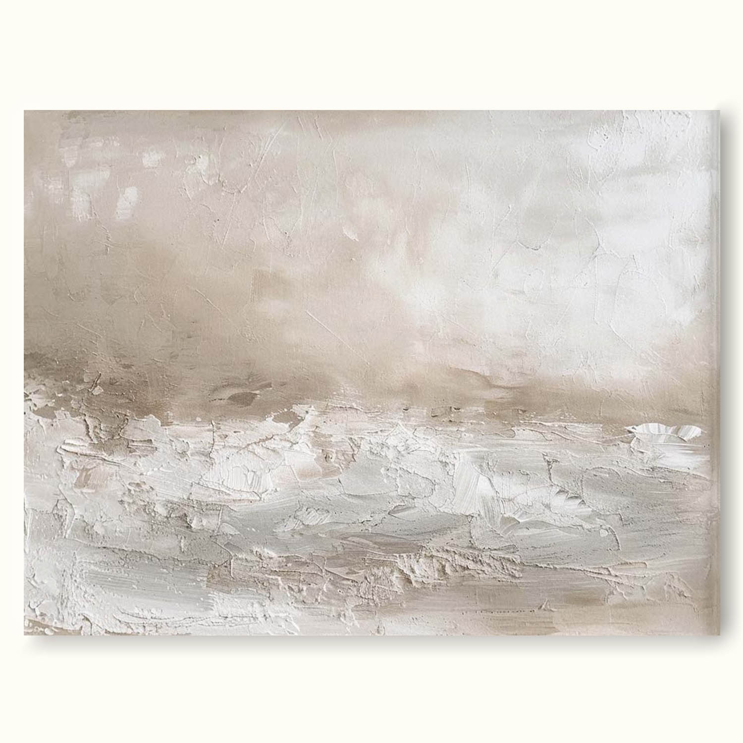 Vintage Original Beige Wall Art Large Original Beige Abstract Painting For Living Room Neutral Oil Paintings