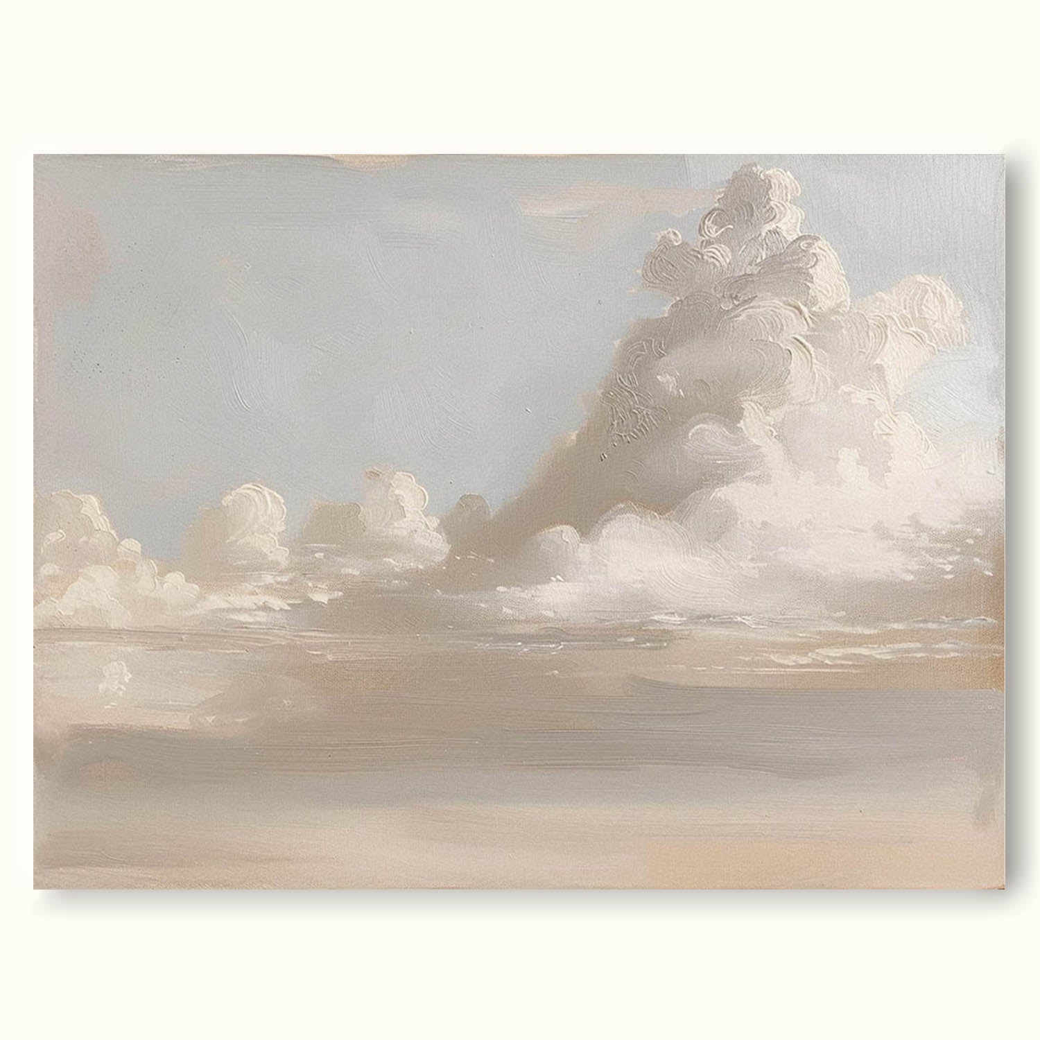 Vintage Cloud Wall Art Original Vintage Acrylic Painting Vintage Original Wood Framed Landscape Painting