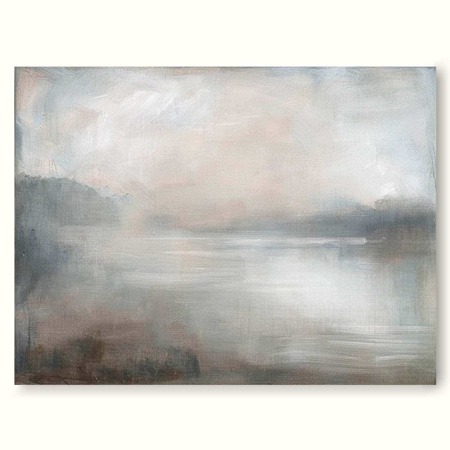 Vintage Lake Landscape Oil Painting Vintage Country Canvas Wall Art Acrylic Country Landscape Painting