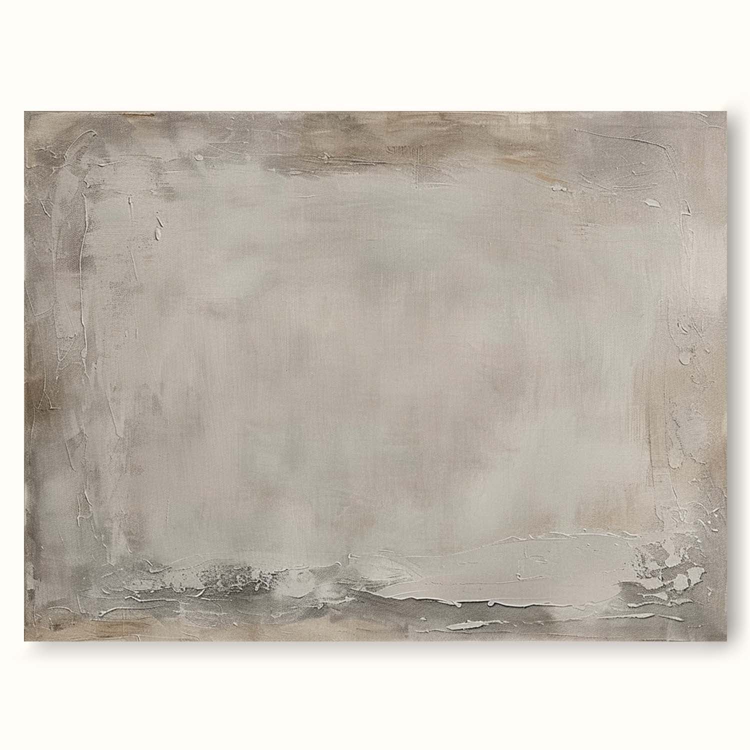 Beige Vintage Oil Painting Rustic Beige Oil Painting Vintage Inspired Handcrafted Wall Art