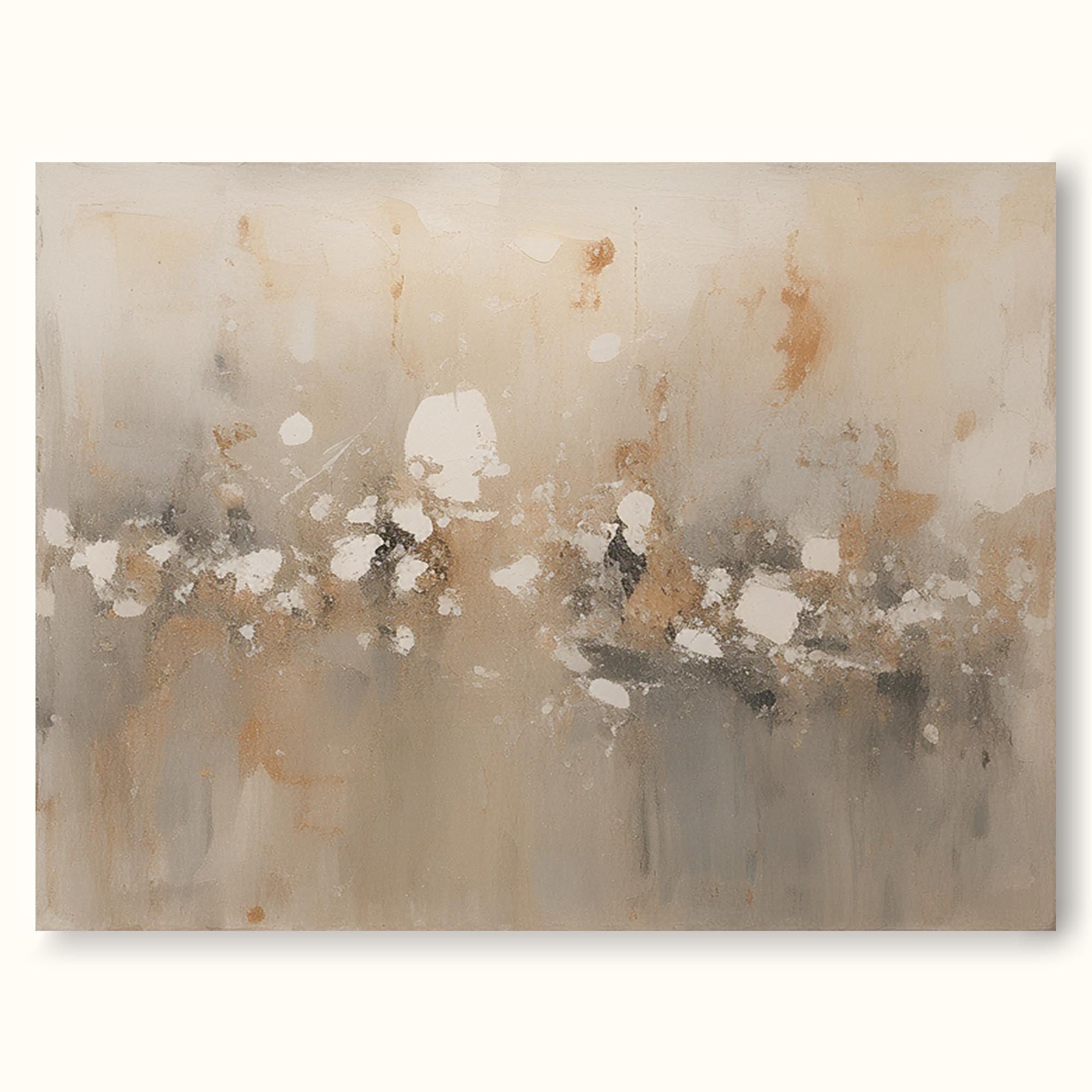 Large Minimalist Beige Abstract Canvas Art Large Beige Wabi-Sabi Wall Art Neutral Minimalist Wall Art