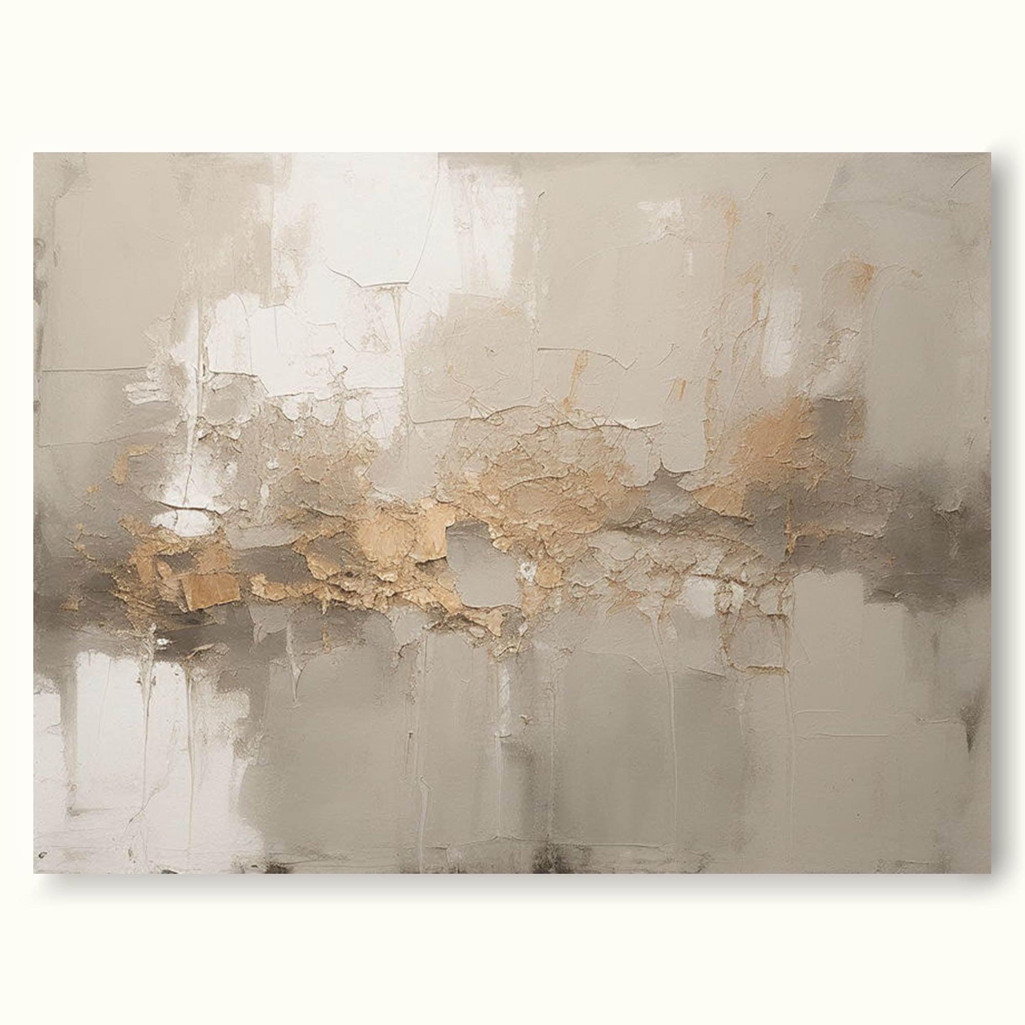 Large Beige Wabi-Sabi Wall Art Beige Minimalist Wall Art Beige Plaster Textured Wall Art