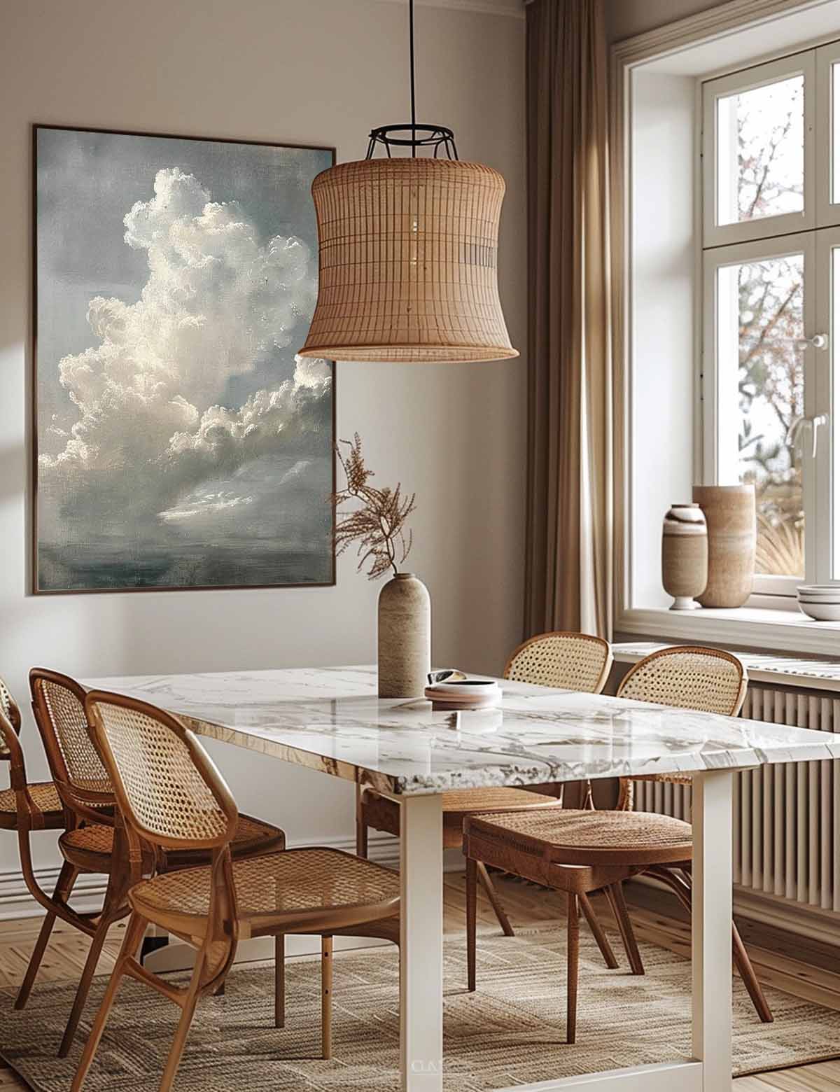 Vintage Cloud Painting Original Cloud Painting White Cloud Abstract Painting Cloudy Sky Oil Painting