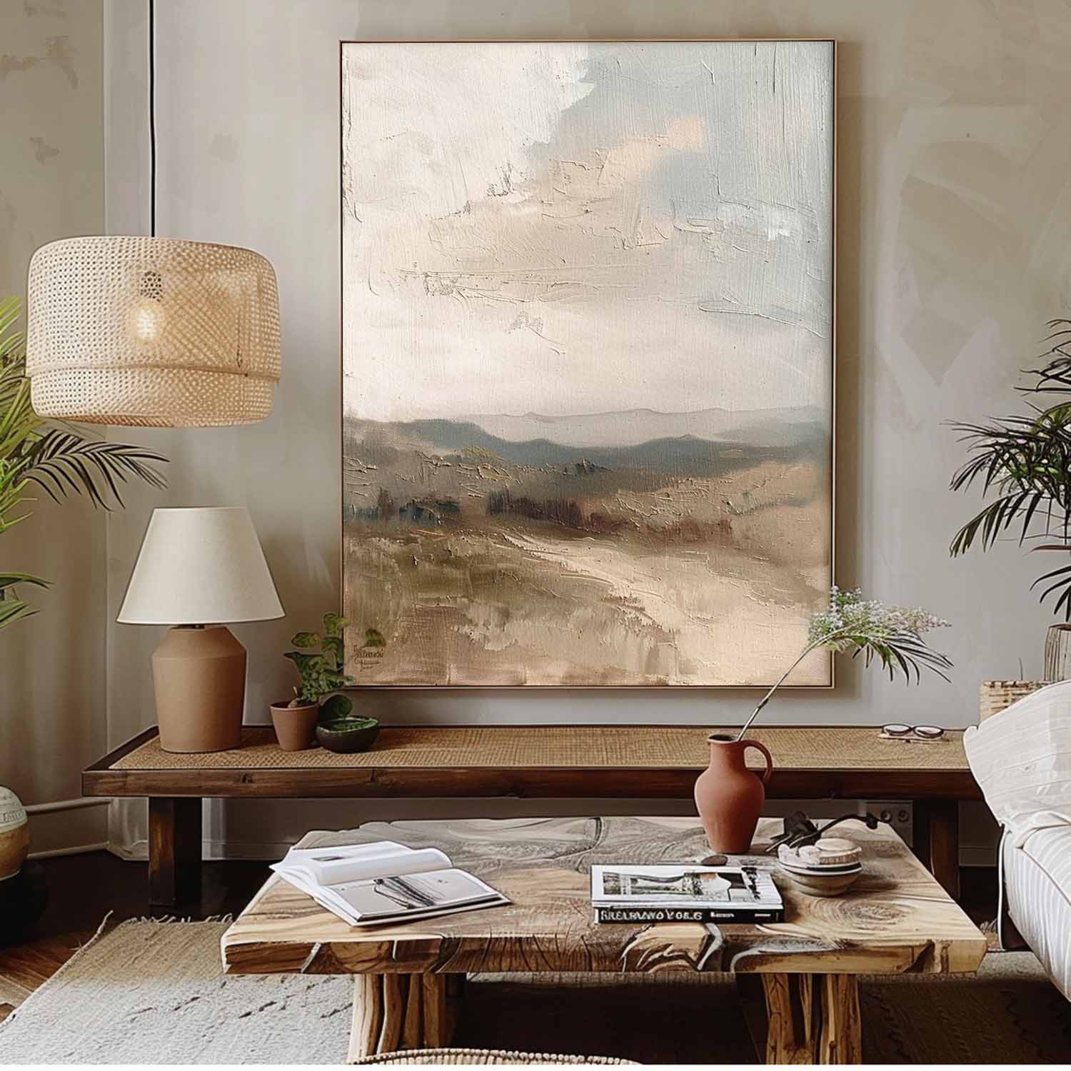 Antique Landscape Painting Country Road Landscape Painting Landscape Wall Art Country Road Across The Hills