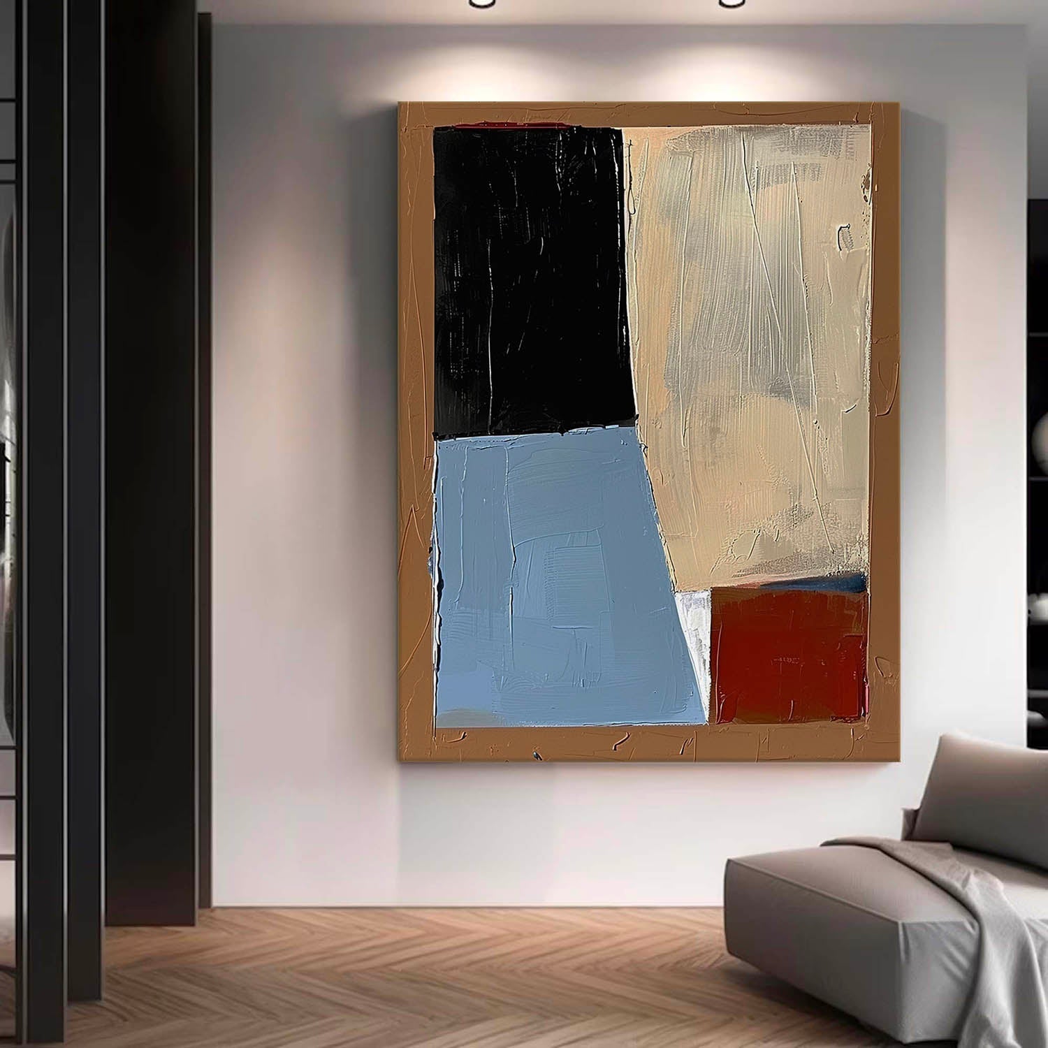 Mid Century Modern Wall Art Large Geometric Abstract Painting Original Geometric Art Large Living Room Wall Art