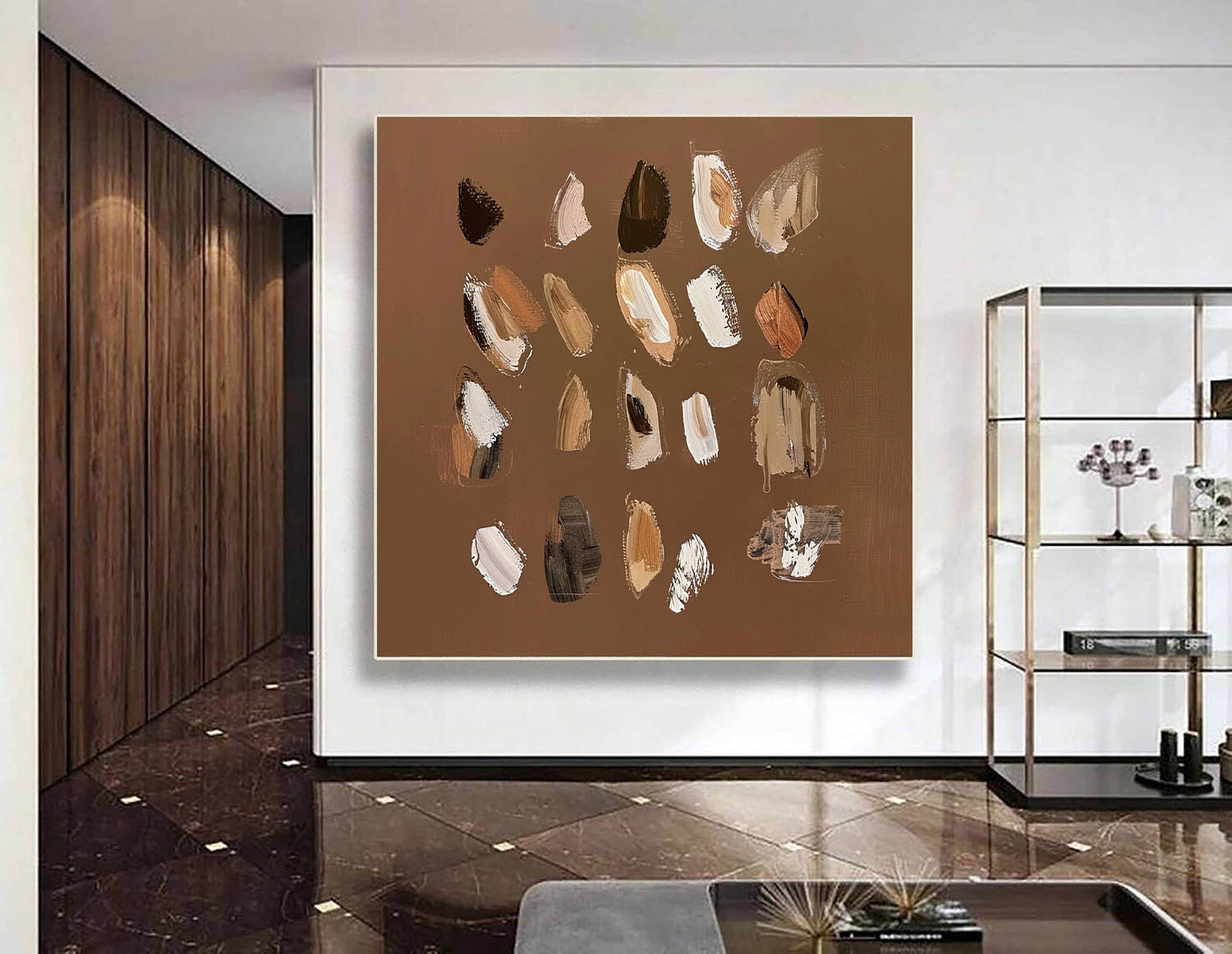 Large Brown Minimalist Wall Art 3d Texture Wall Art Brown Abstract Wall Art Wabi-Sabi Wall Art