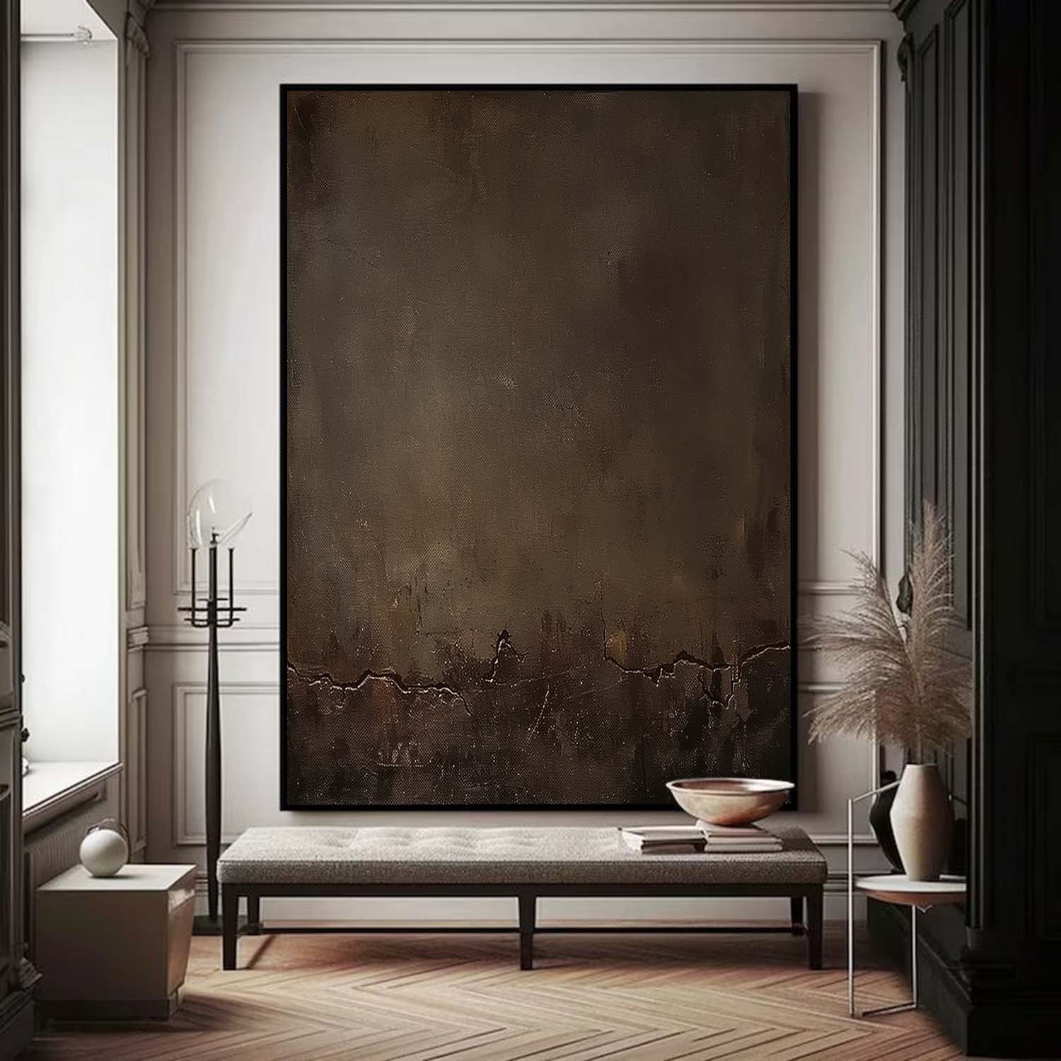 Large Brown Minimalist Abstract Painting Brown Original Abstract Painting Modern Brown Abstract Painting