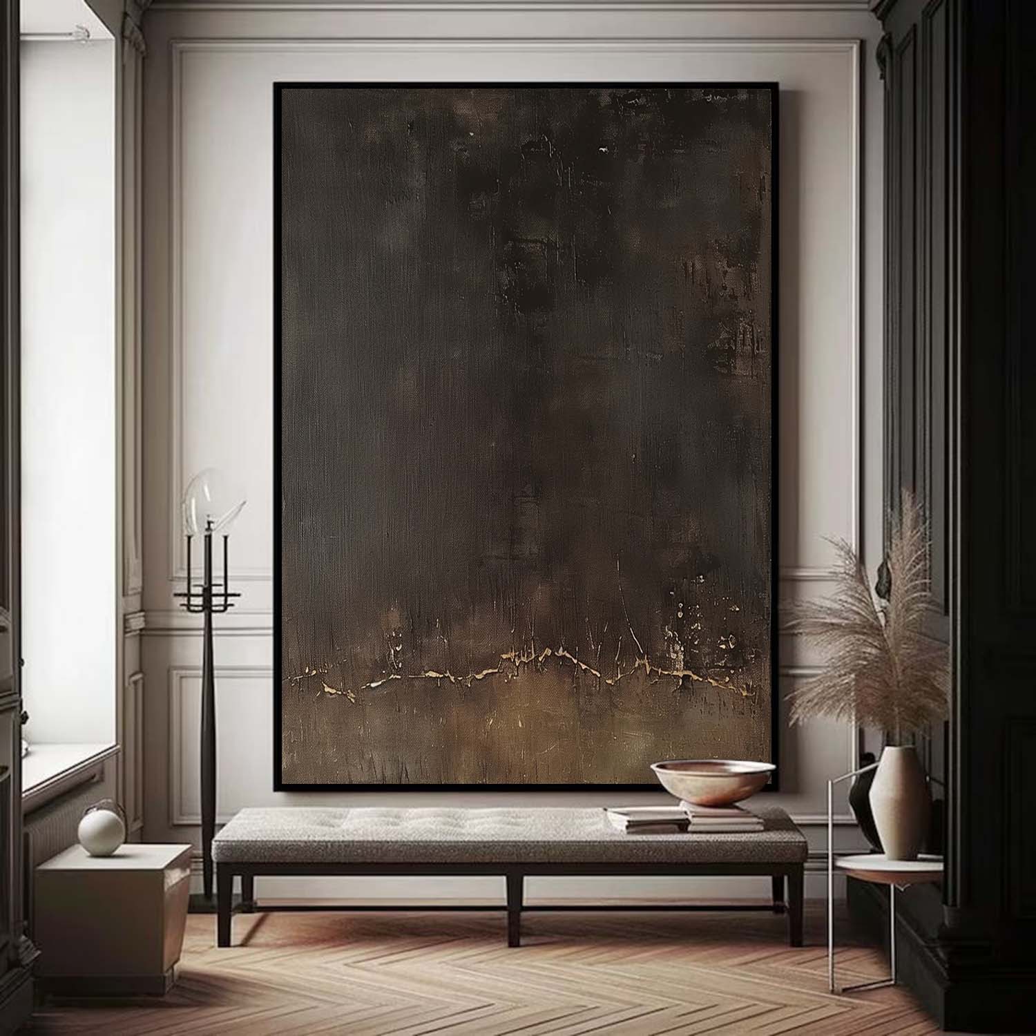 Minimalist Brown Texture Painting Large Brown Wall Art Brown Plaster Textured Wall Art