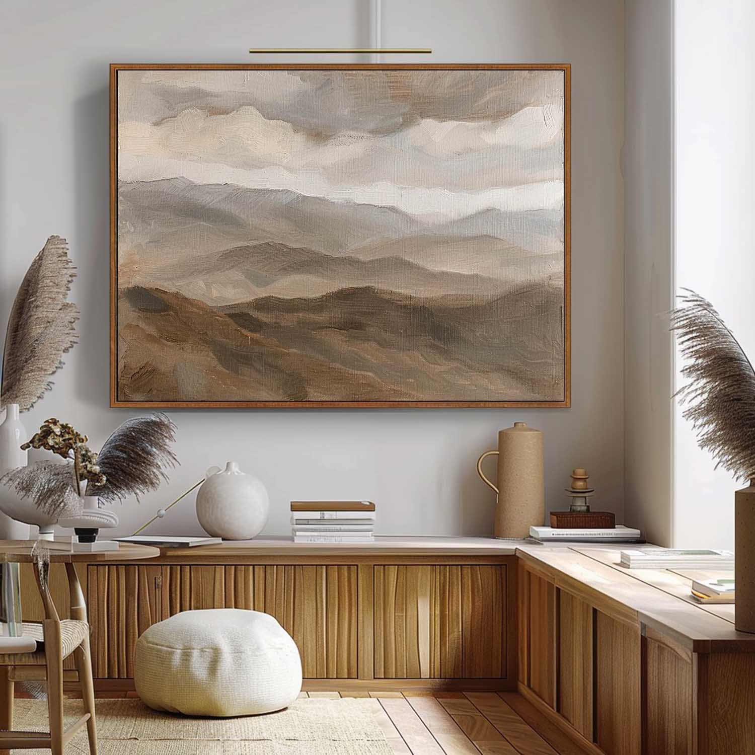 Vintage Landscape Wall Art Moody Mountain Landscape Painting Acrylic Country Landscape Painting