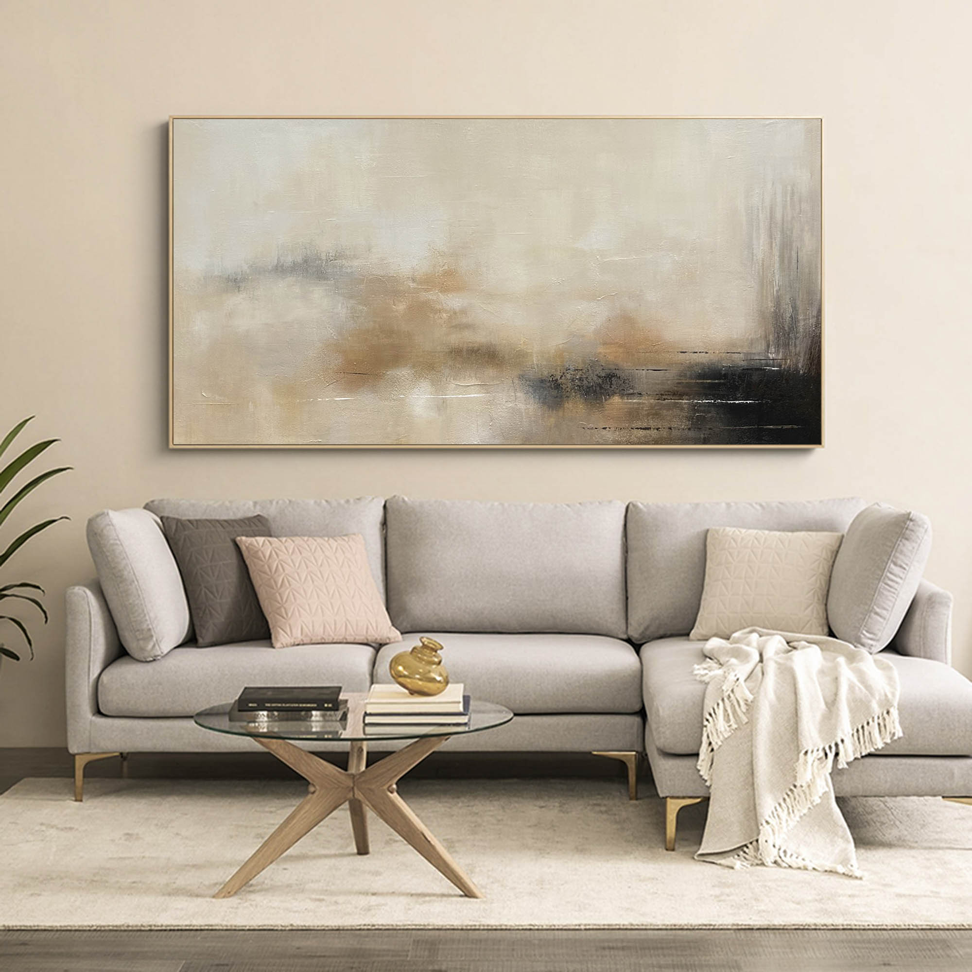 Minimalist Abstract Texture Painting Large Texture Wall Art Beige Abstract Wall Art