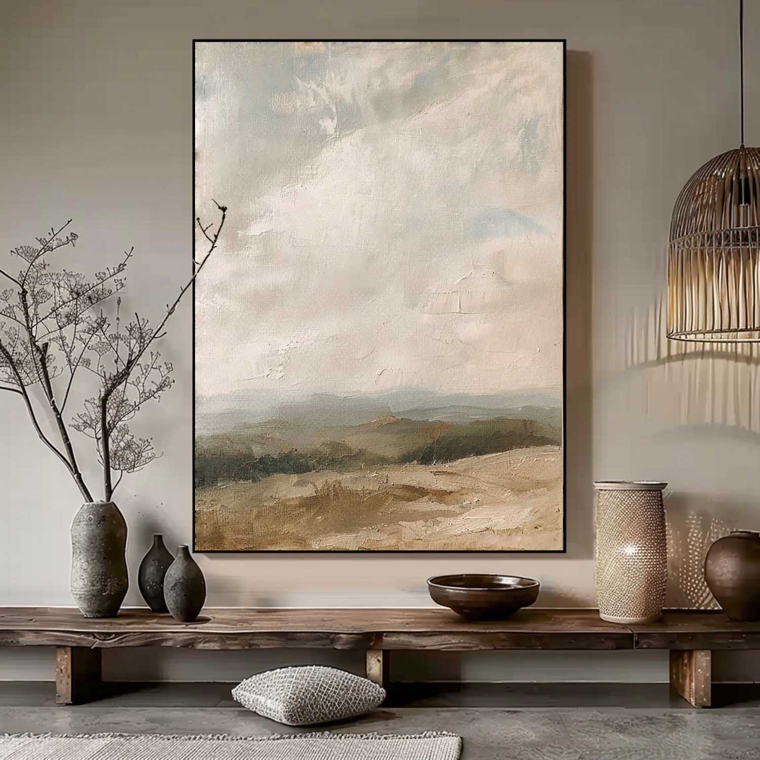 Vintage Countryside Painting Country Landscape Oil Painting Vintage Landscape Wall Art Painting